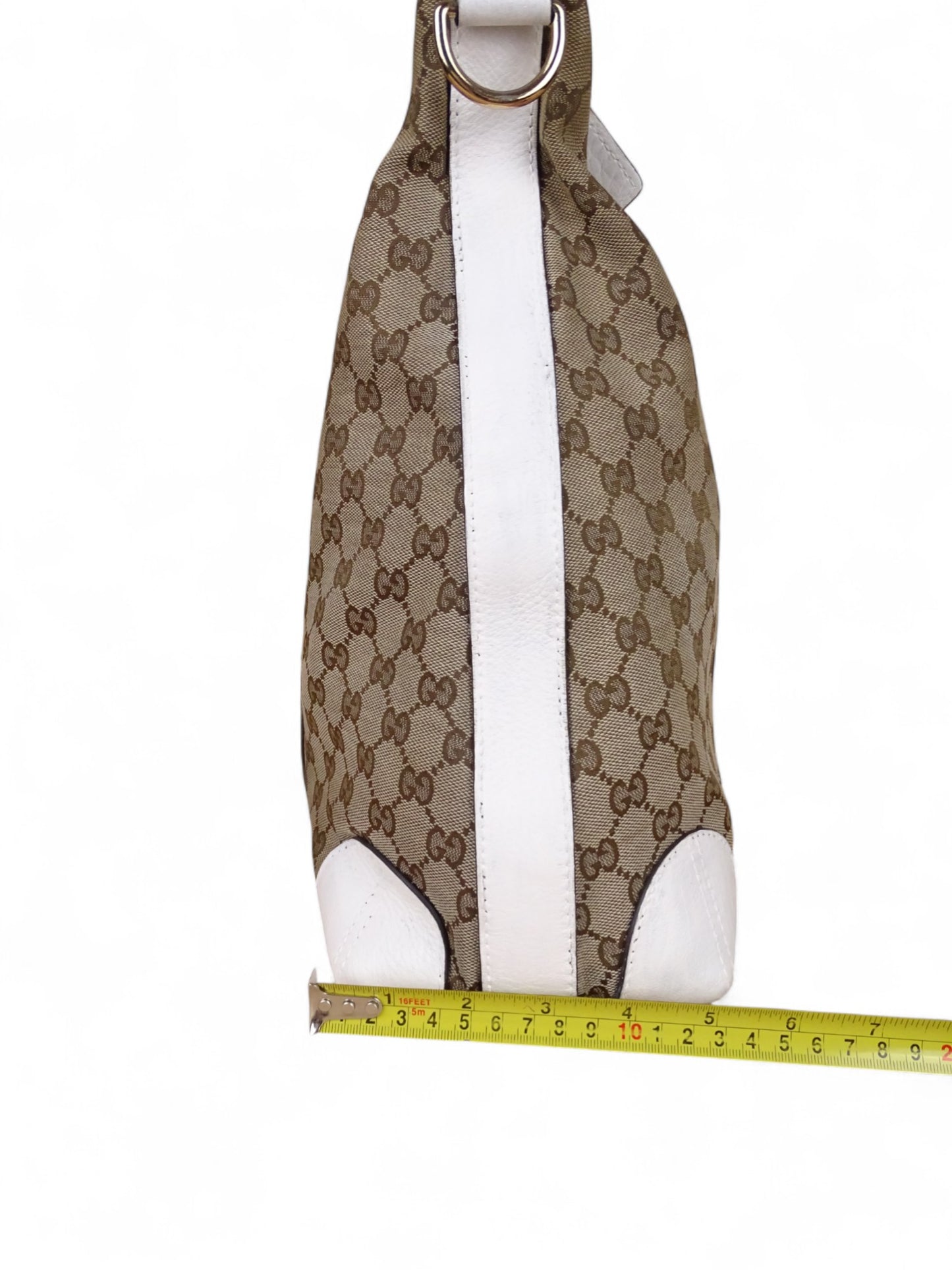 Gucci Secret Canvas Sac Medium Crocodile Toile Monogramme Web Blanc Beige