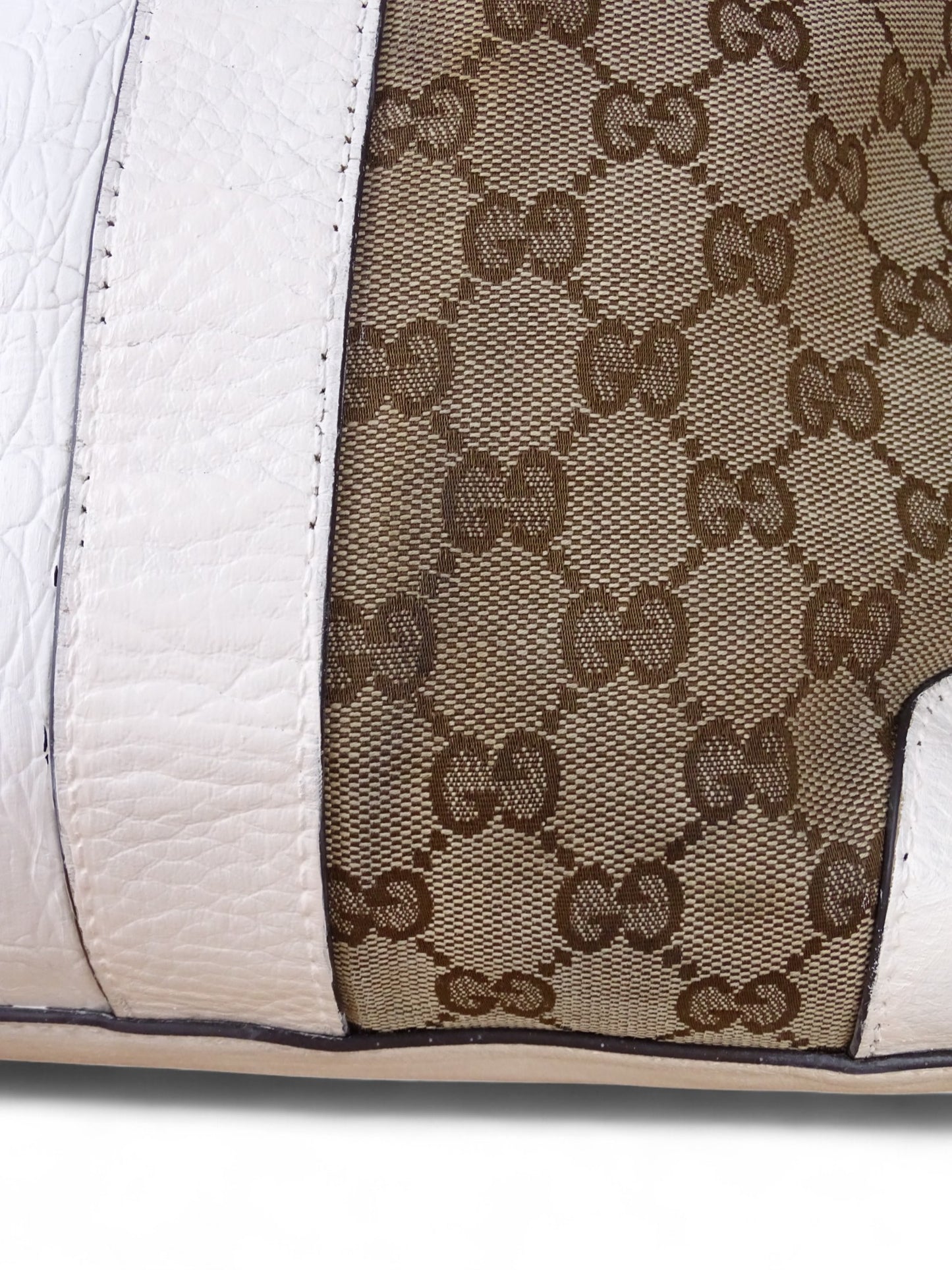 Gucci Secret Canvas Sac Medium Crocodile Toile Monogramme Web Blanc Beige