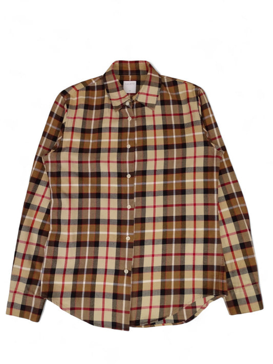 Sandro Chemise Tartan Écossais Beige Épais XS Homme