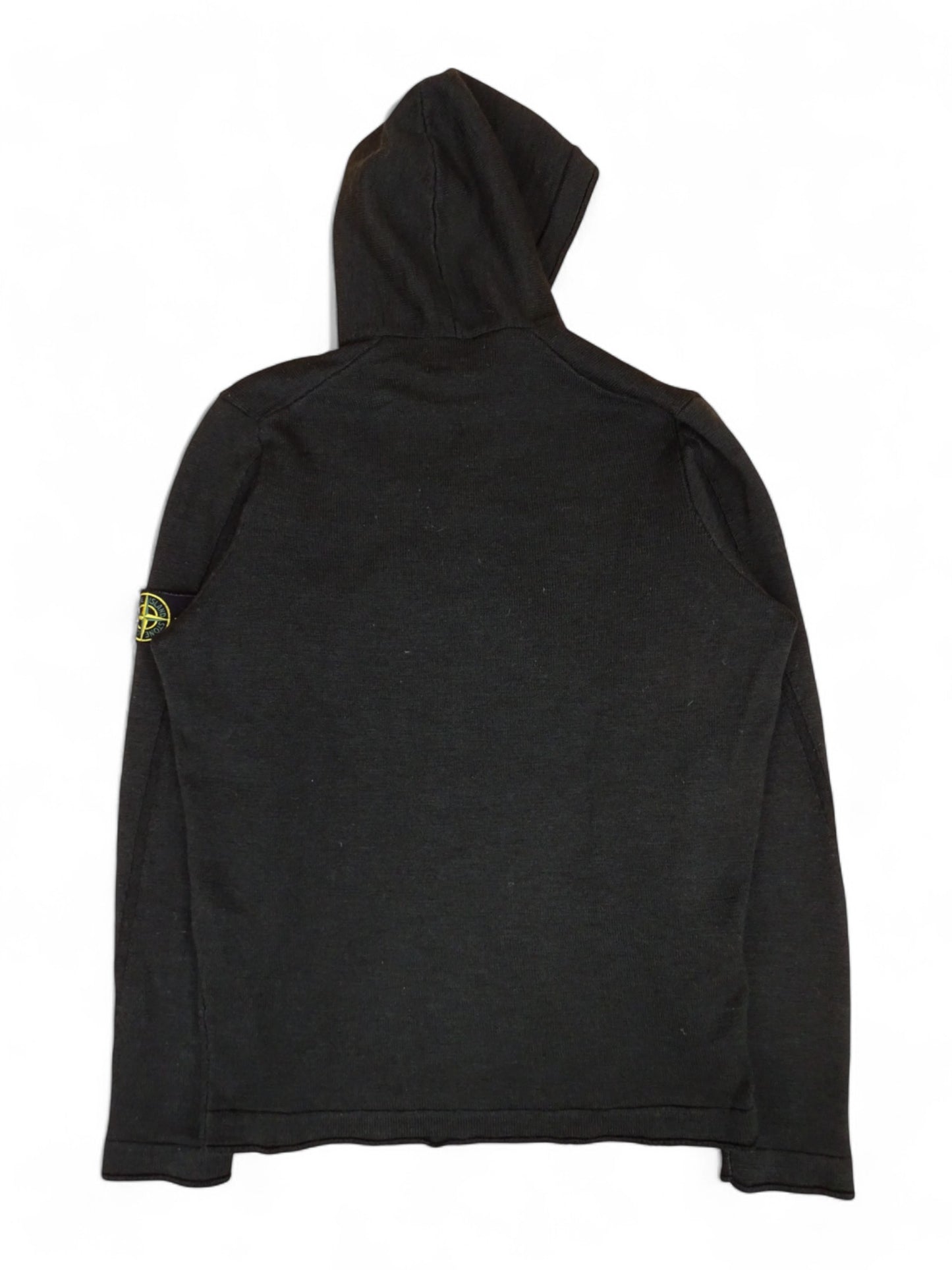 Stone Island L 100% Laine Pull Capuche Half Noir