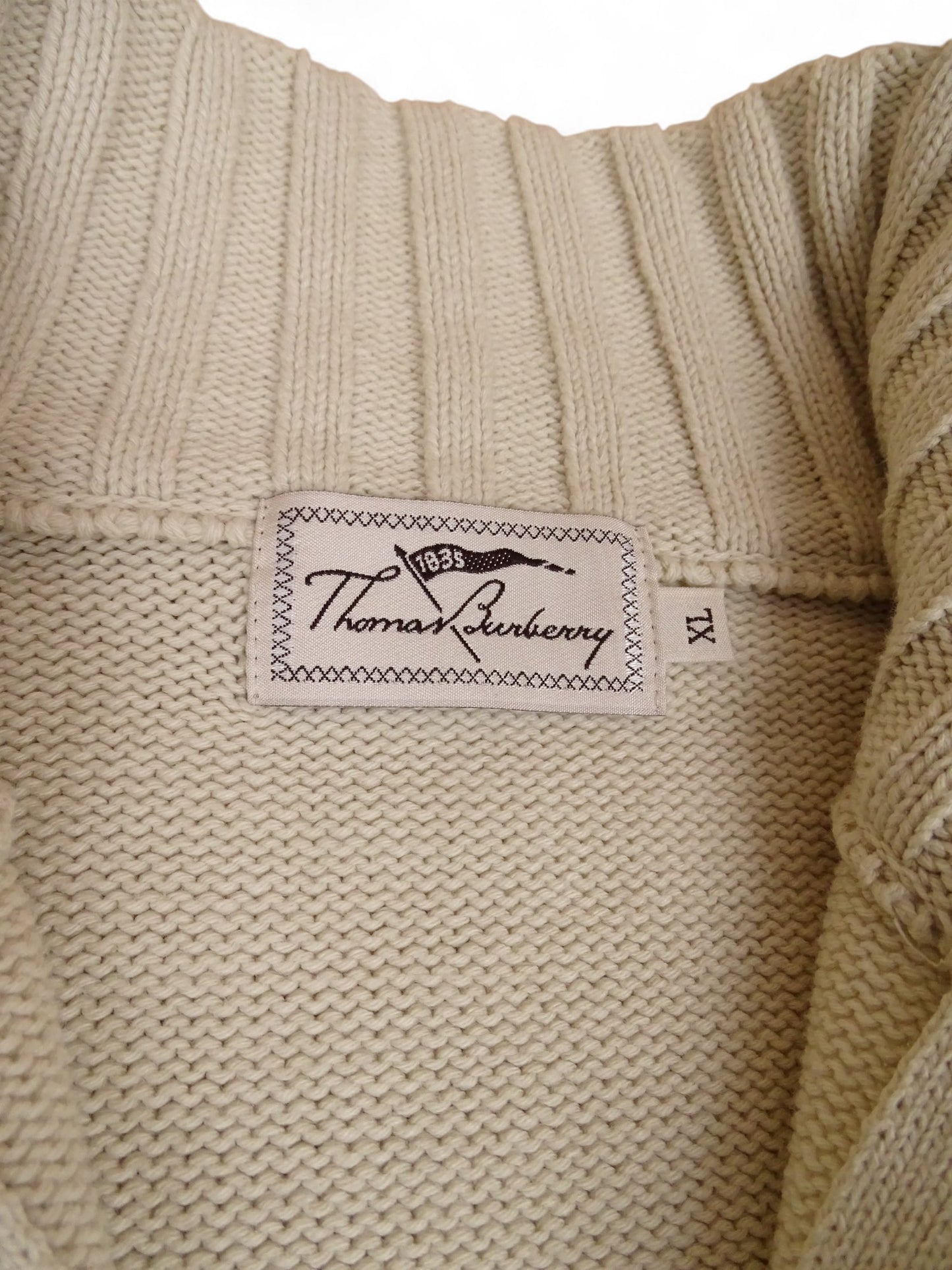 Burberry Sweat Zippé Coton Beige XL