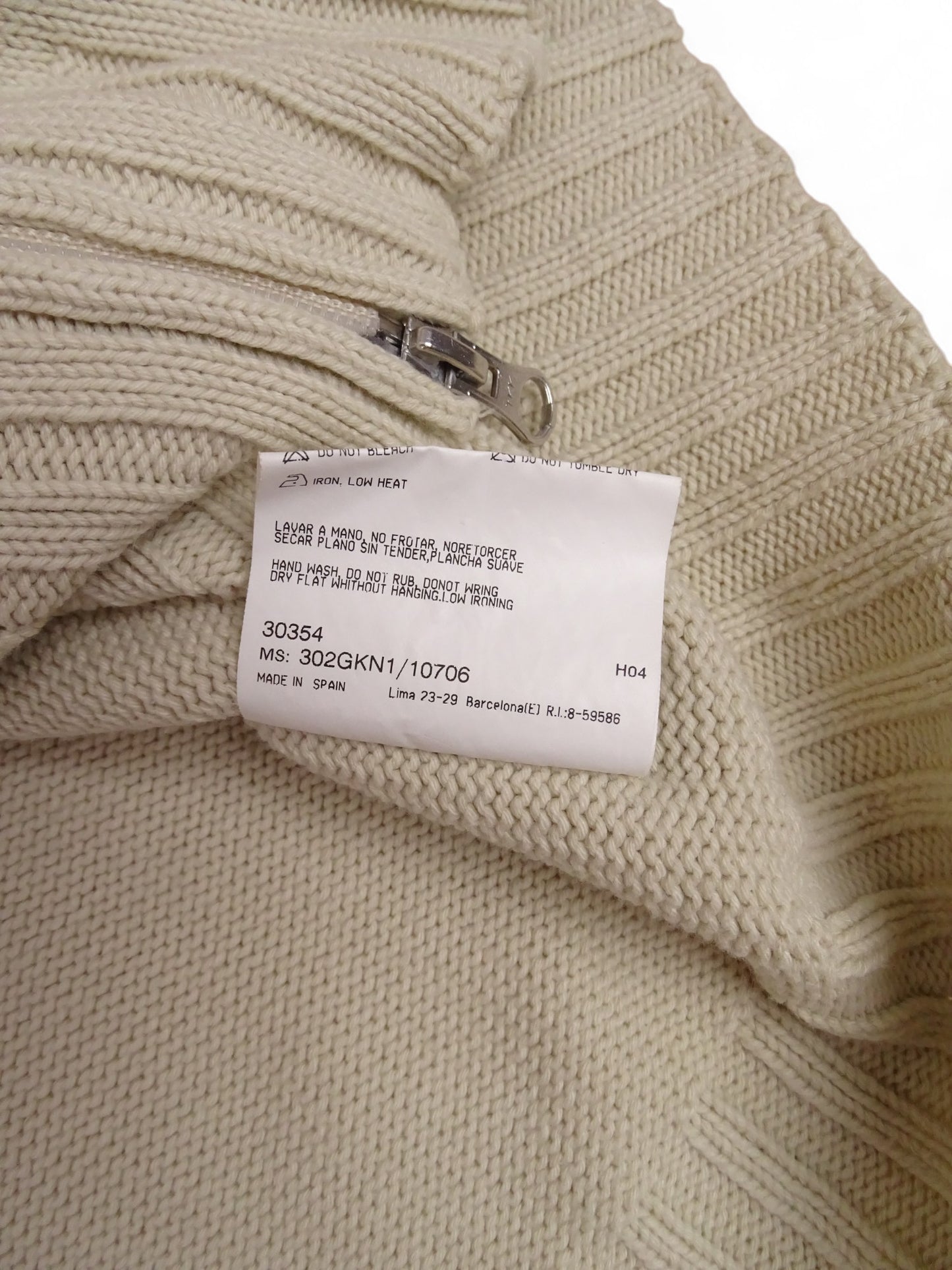 Burberry Sweat Zippé Coton Beige XL