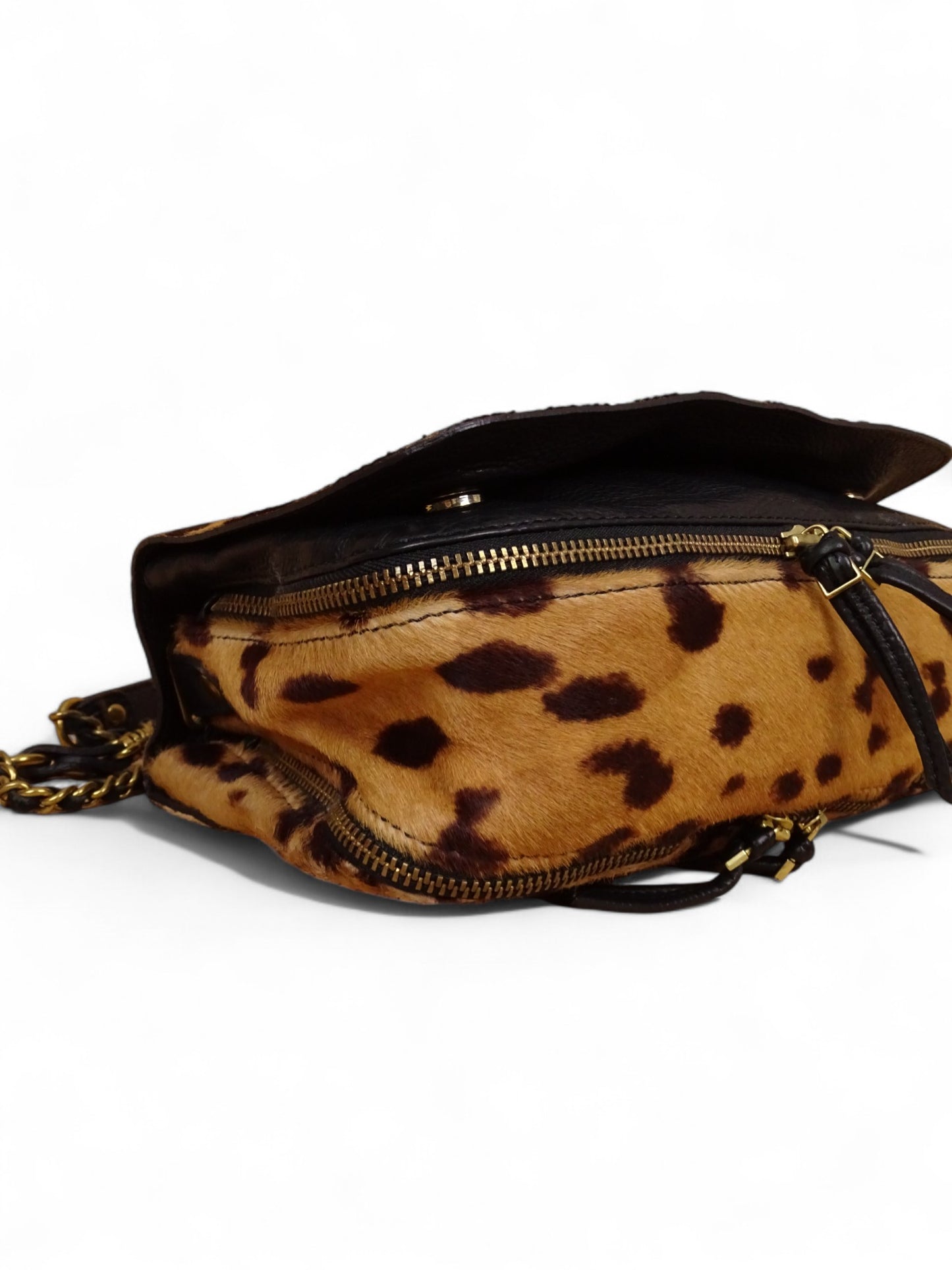 Jérôme Dreyfuss Sac Bobi S Léopard Cuir de Veau Façon Poulain Pony Hair