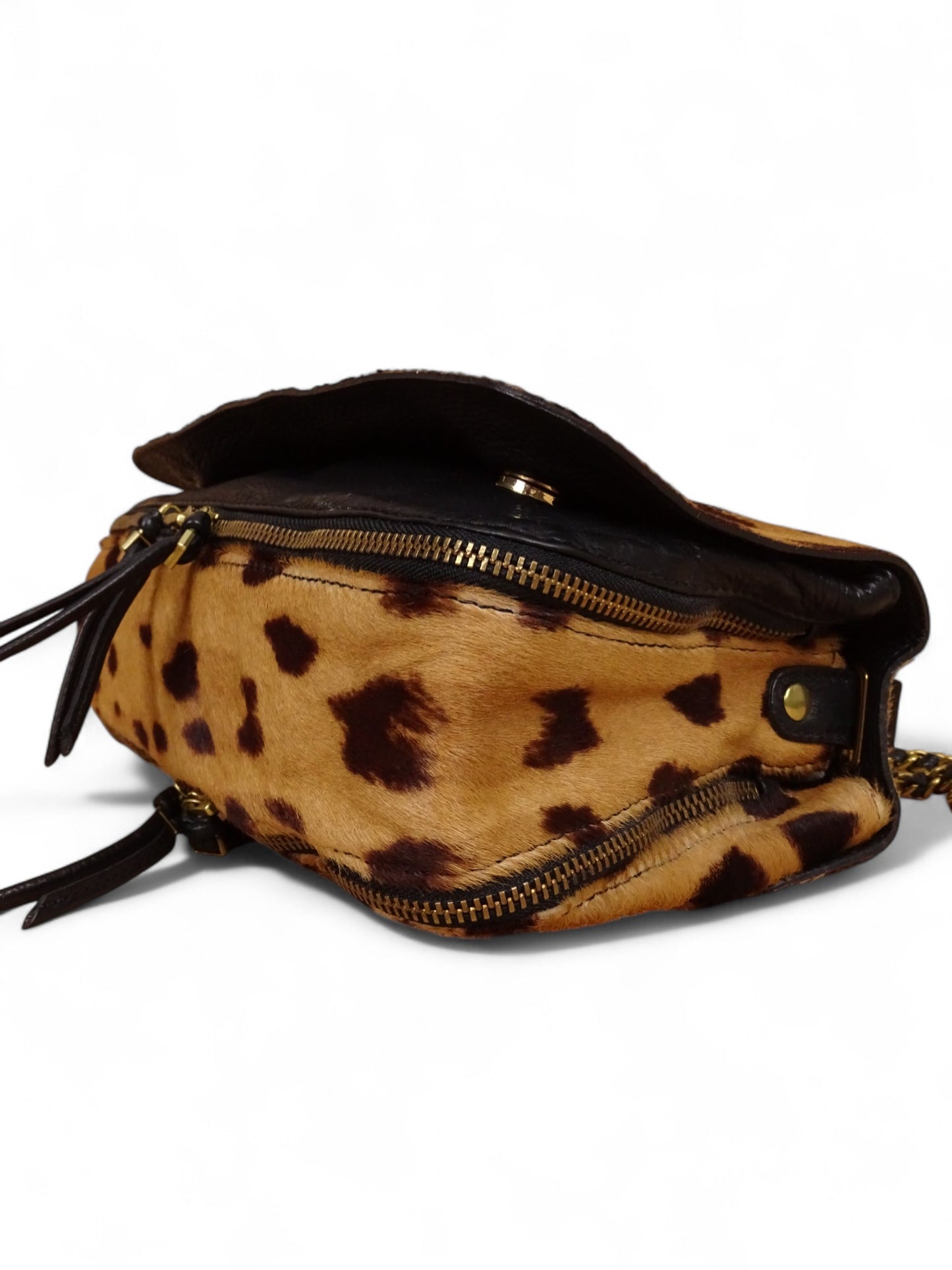 Jérôme Dreyfuss Sac Bobi S Léopard Cuir de Veau Façon Poulain Pony Hair