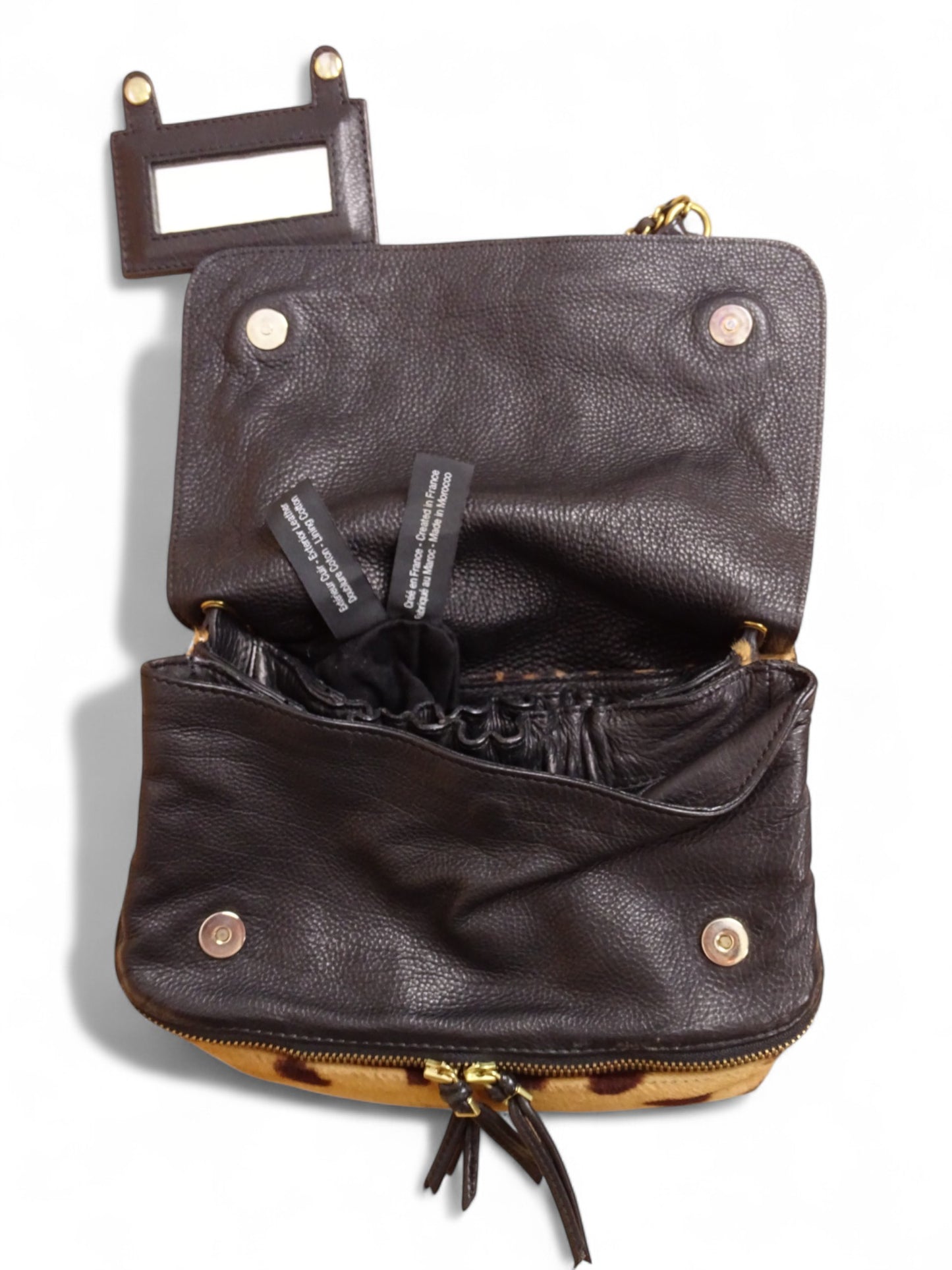 Jérôme Dreyfuss Sac Bobi S Léopard Cuir de Veau Façon Poulain Pony Hair
