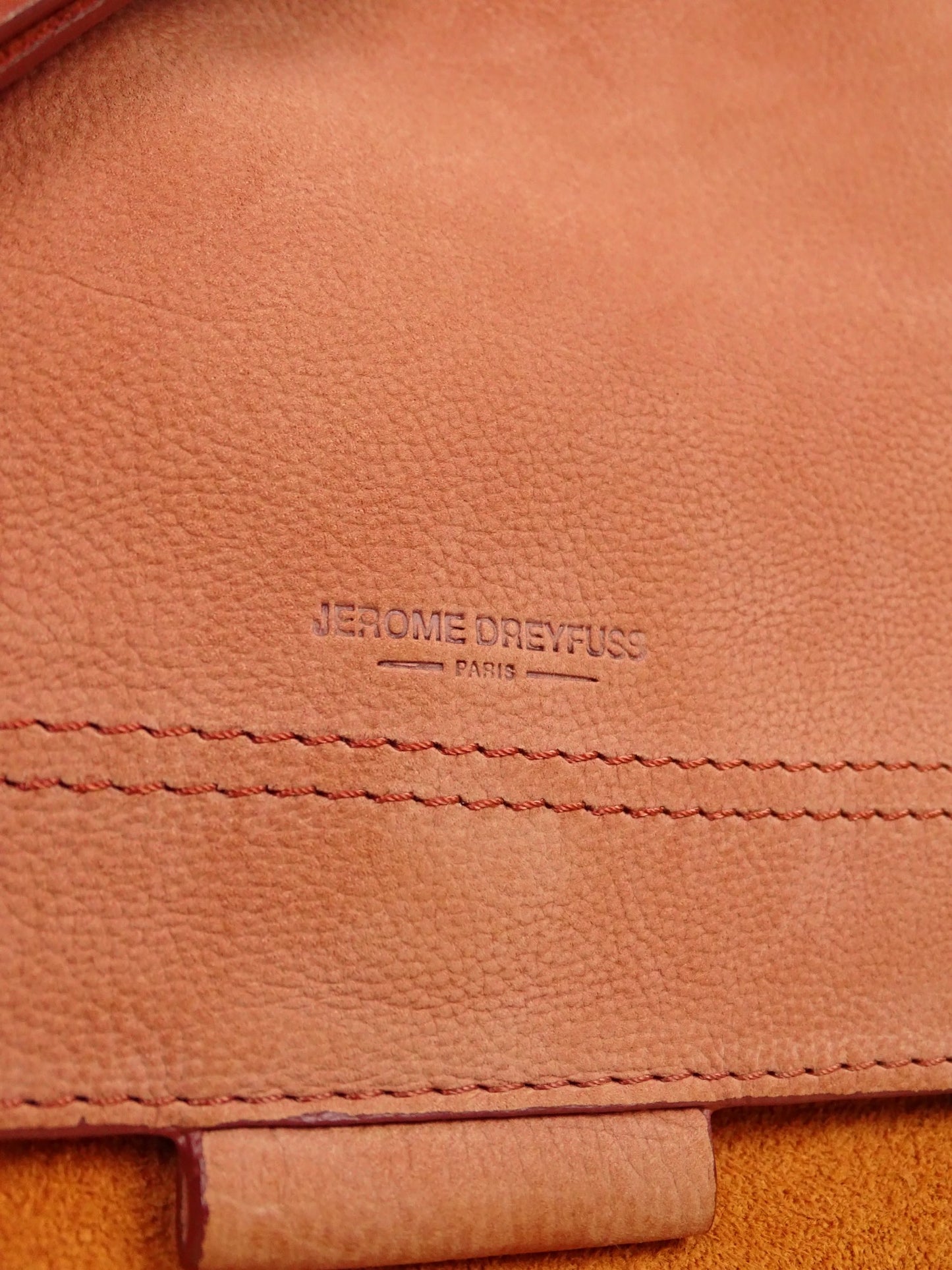 Sac Jérôme Dreyfuss Lulu M Jaune Terra cota Cuir Daim