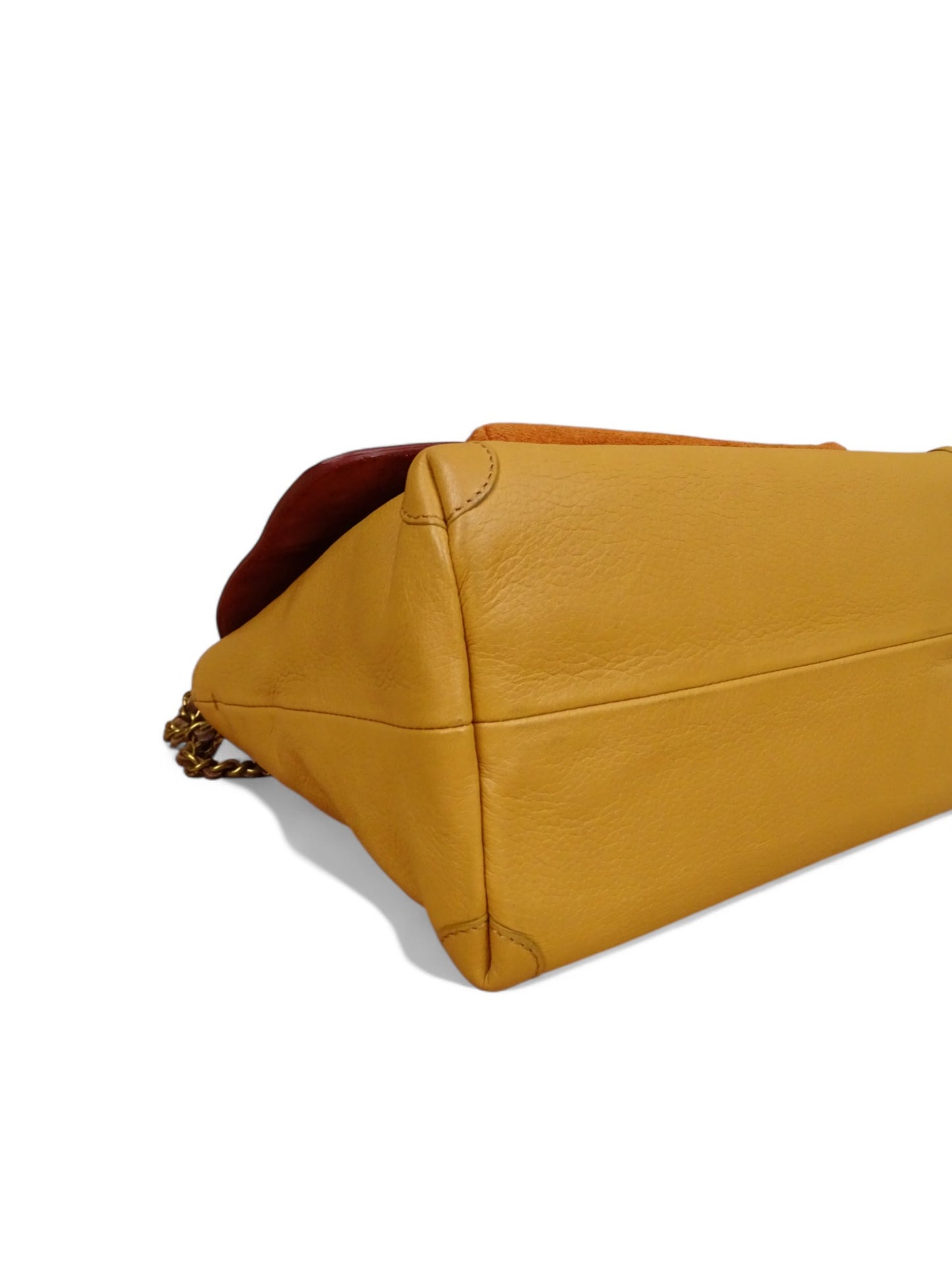 Sac Jérôme Dreyfuss Lulu M Jaune Terra cota Cuir Daim