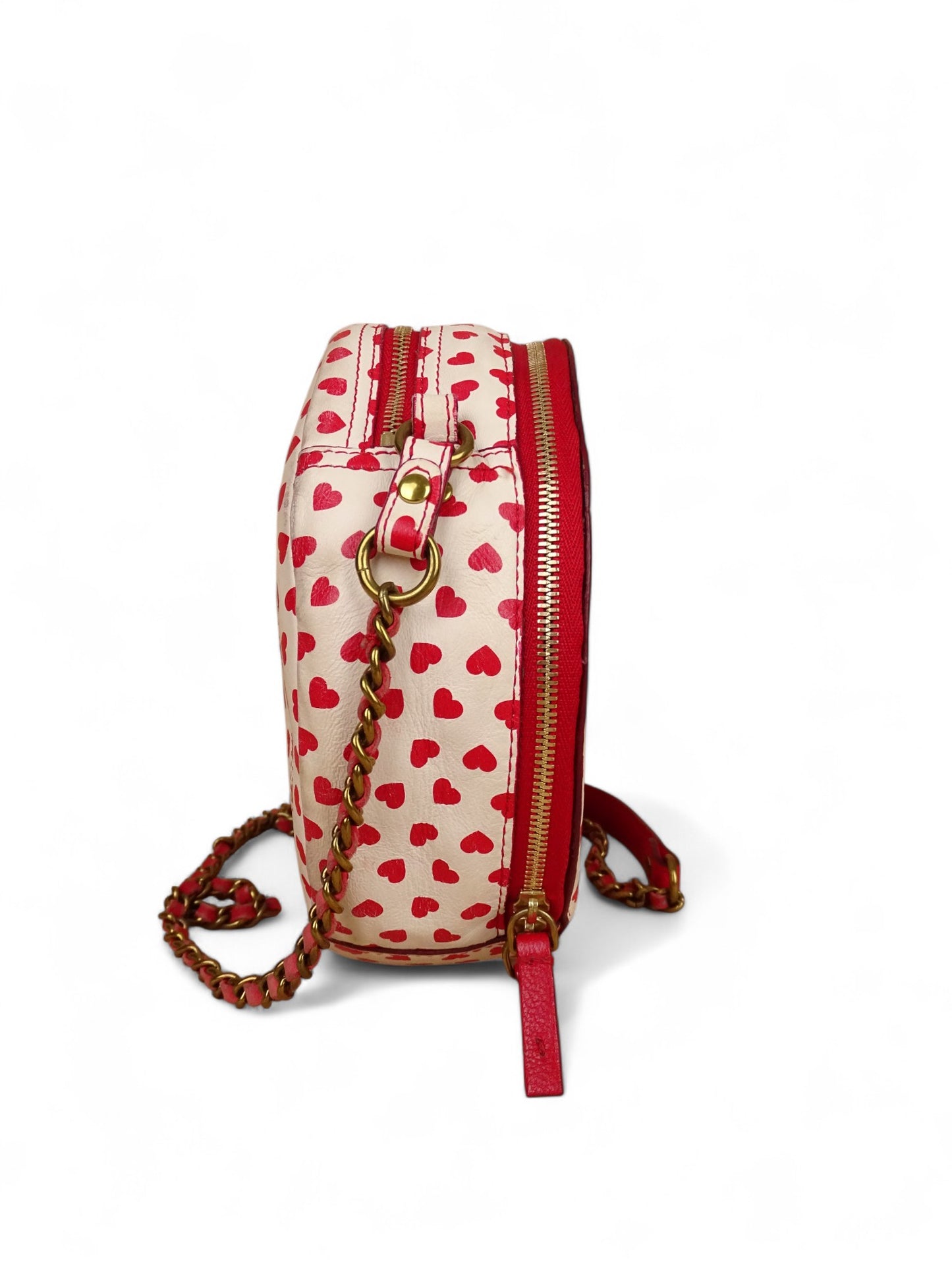 Jérôme Dreyfuss Sac "Remi" Cœur Blanc/Rouge