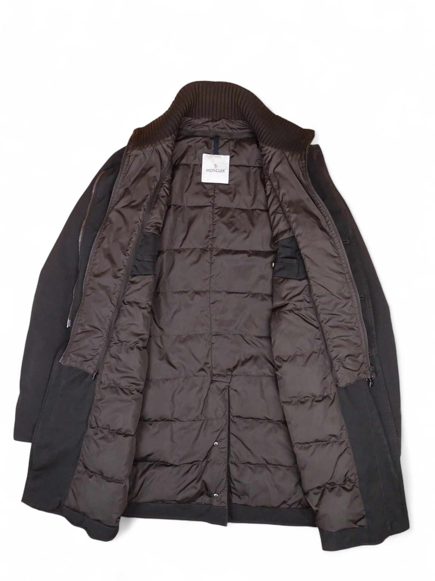Moncler Manteau Trench Long Matelassé Noir XXL Homme