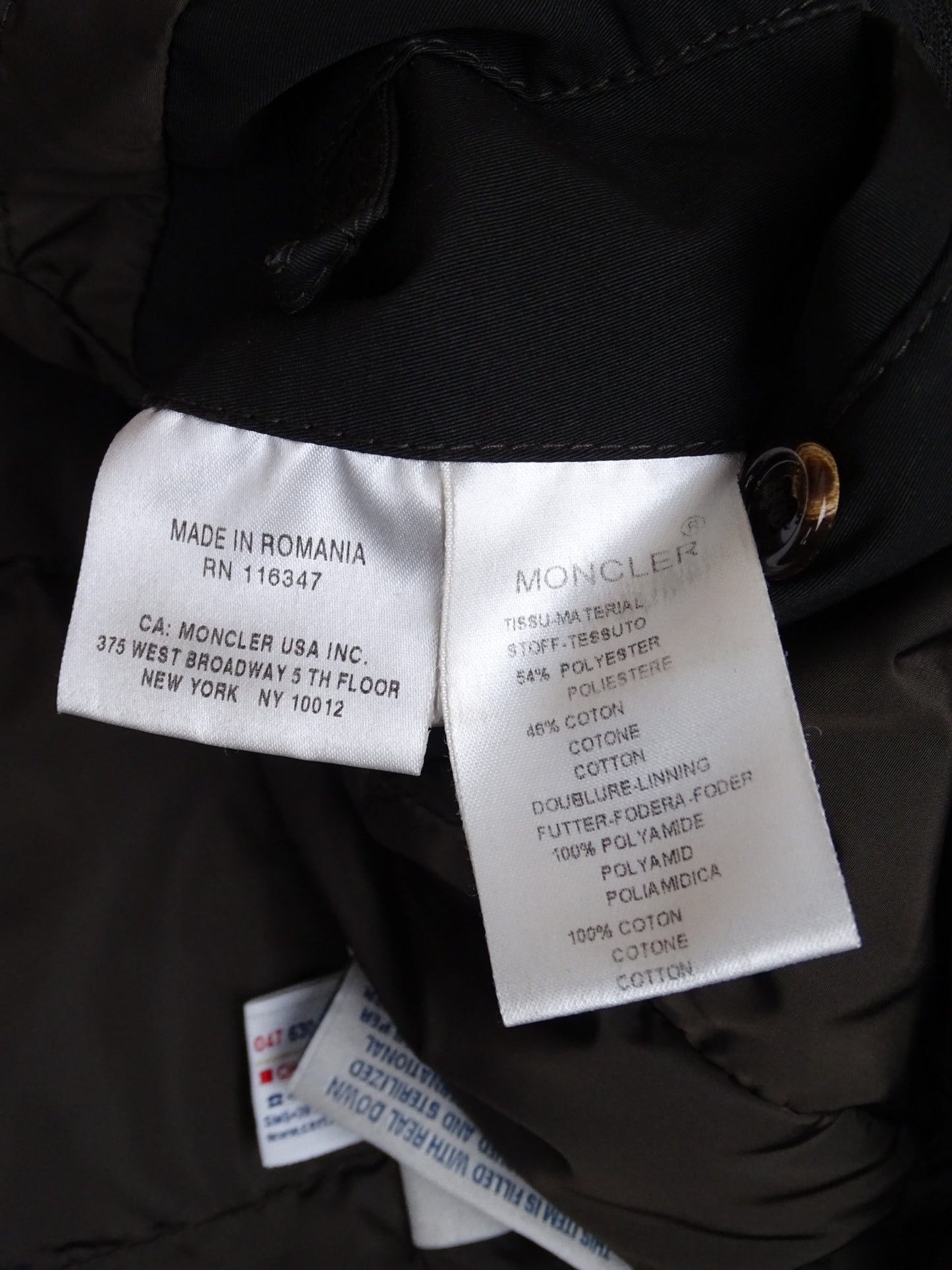 Moncler Manteau Trench Long Matelassé Noir XXL Homme