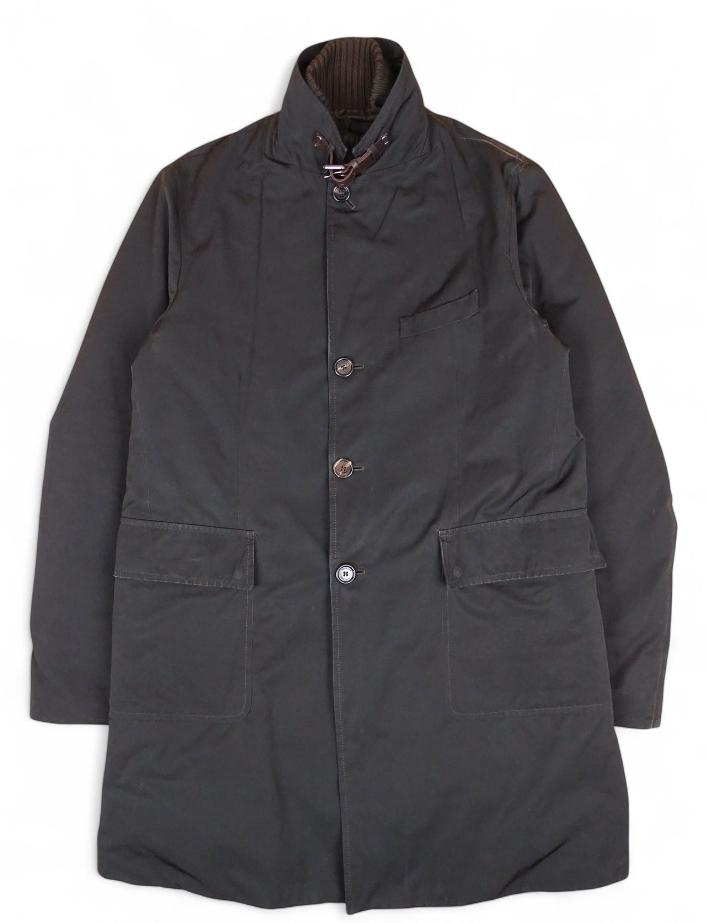 Moncler Manteau Trench Long Matelassé Noir XXL Homme