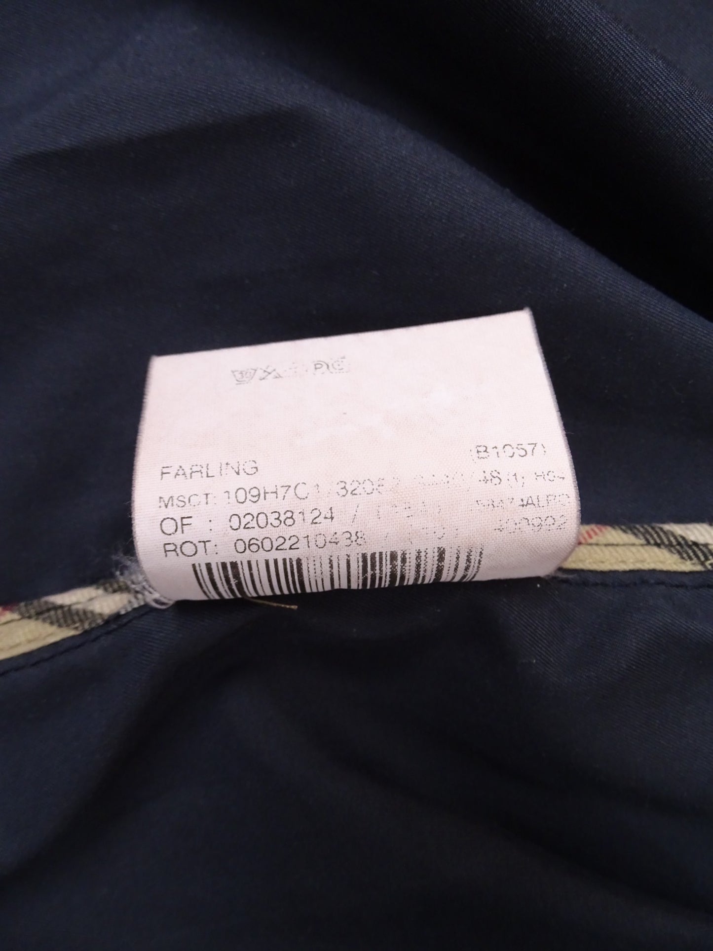 Burberry Veste Harrington Bleu Marine L Homme