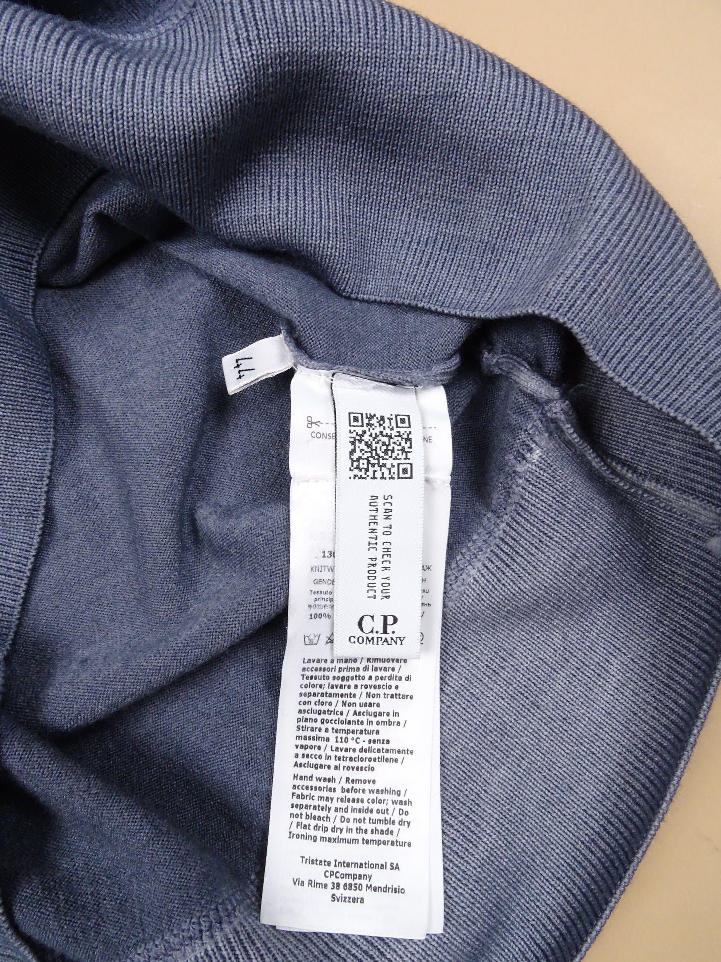 Pull C.P. Company Gris XS 100% Laine