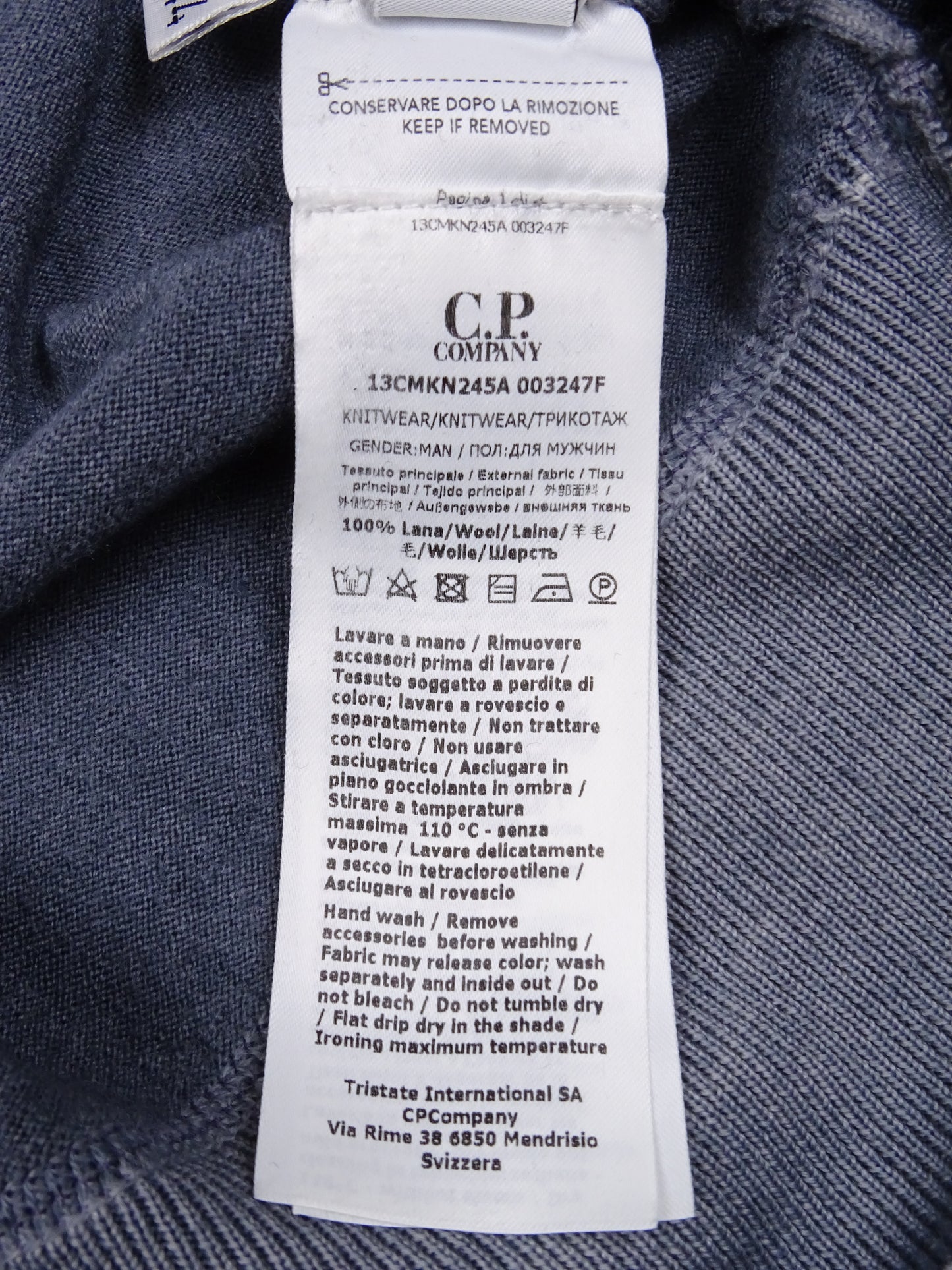 Pull C.P. Company Gris XS 100% Laine