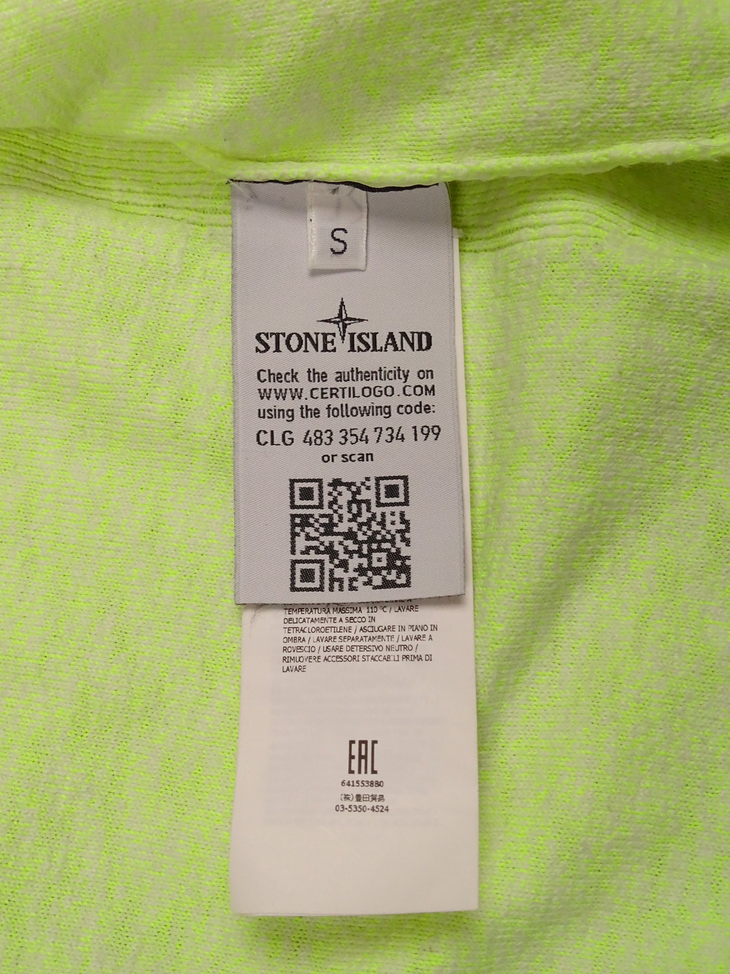 NEUF - Sweat Zippé S Stone Island Jaune