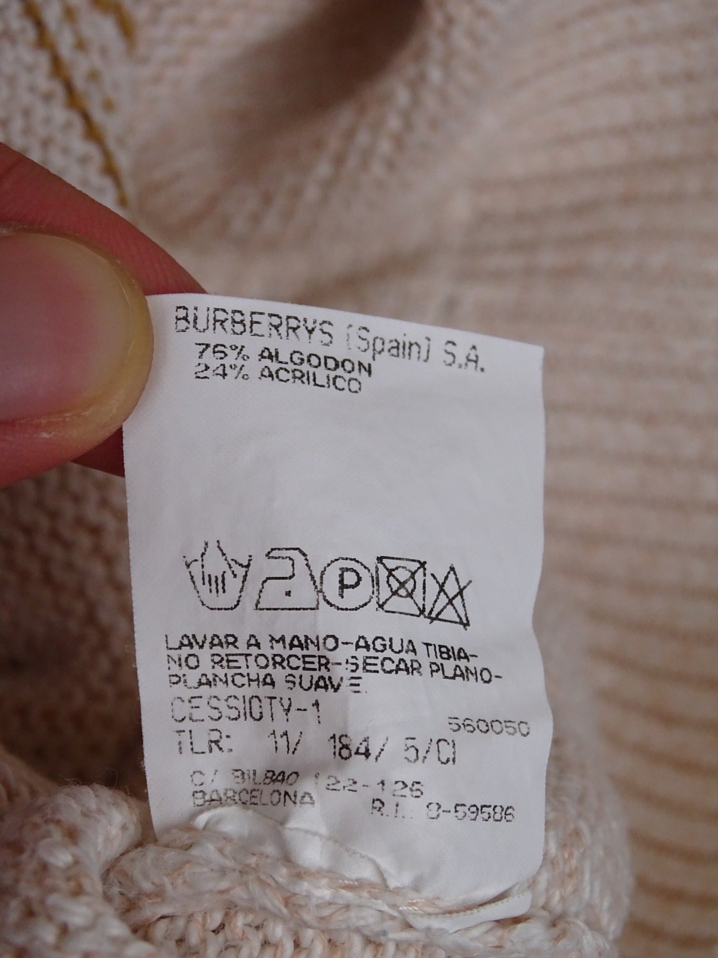 Burberry Pull Rayures Roses Coton M Homme