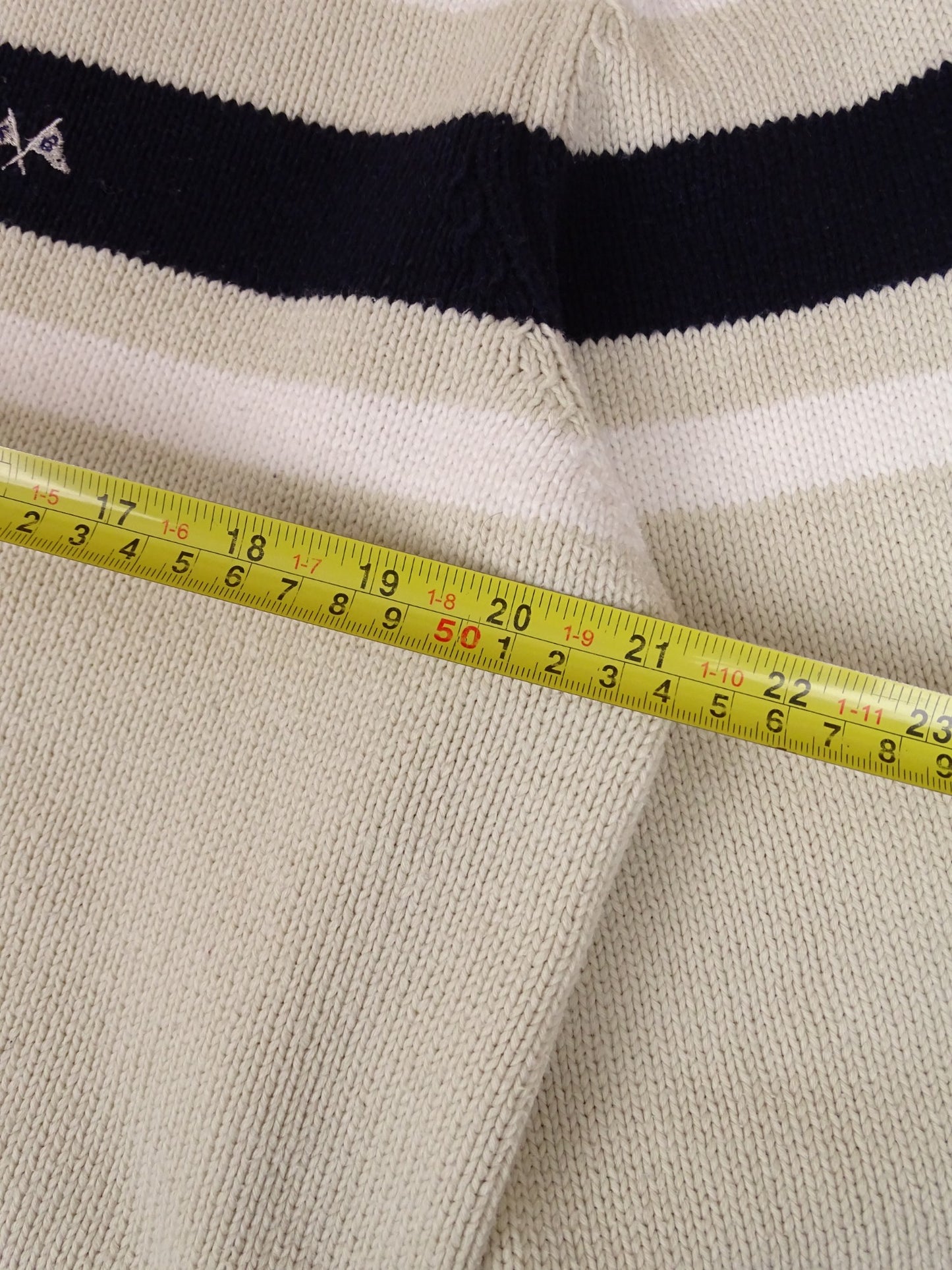 Burberry Pull Rayures Beige/Bleu Marine XL