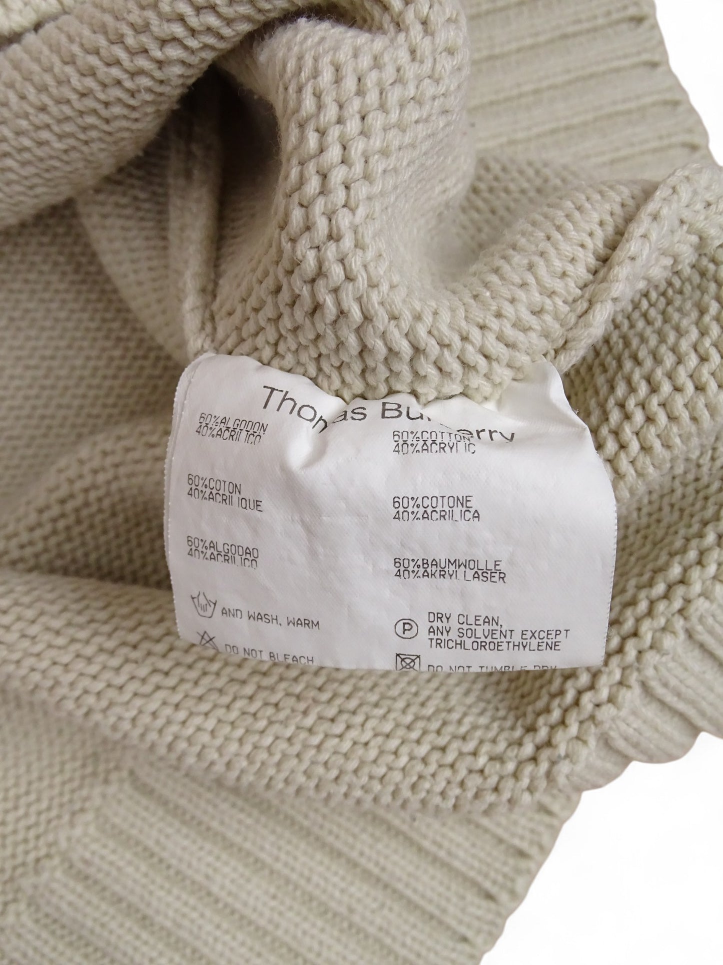 Burberry Pull Rayures Beige/Bleu Marine XL