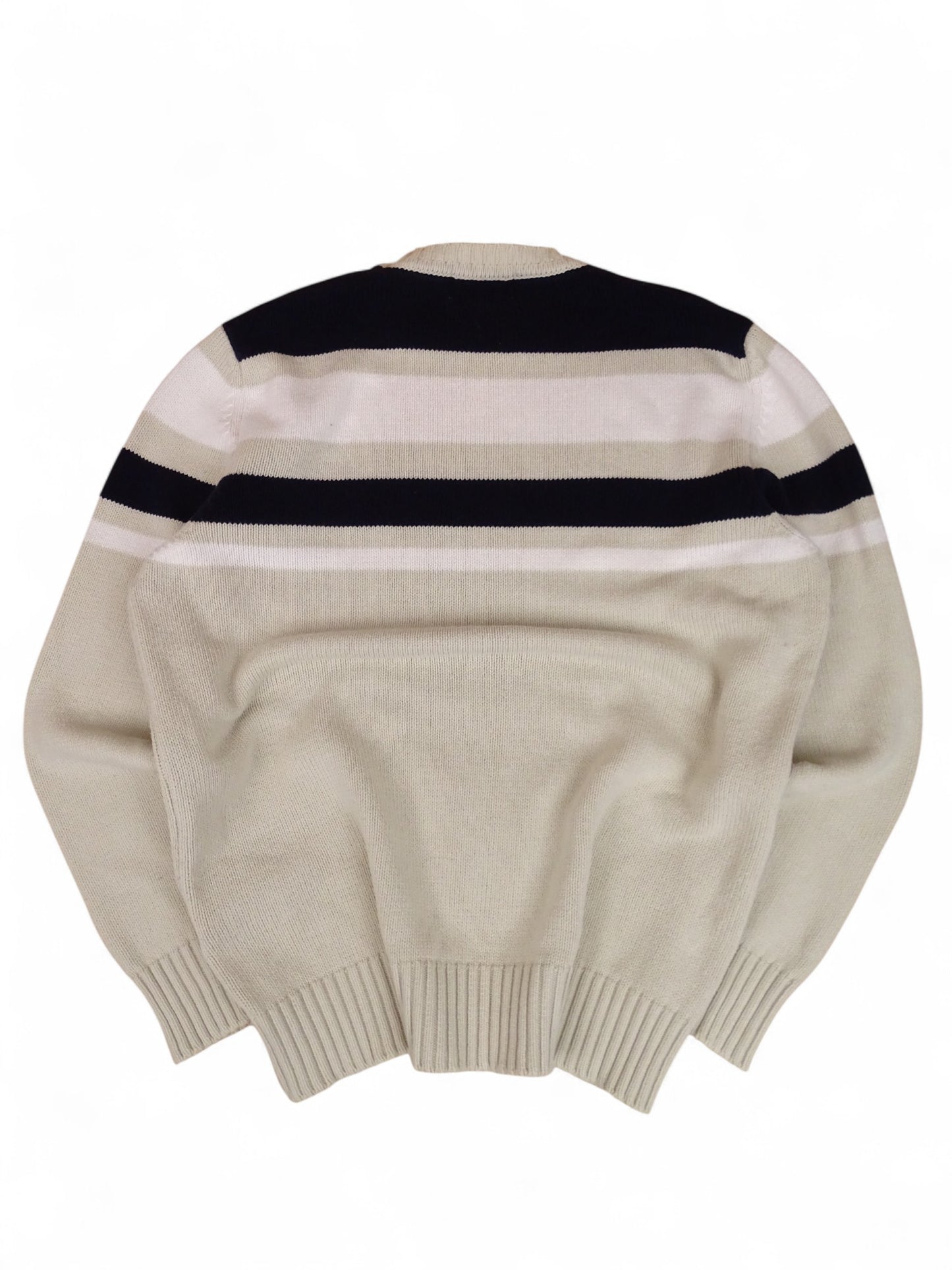 Burberry Pull Rayures Beige/Bleu Marine XL