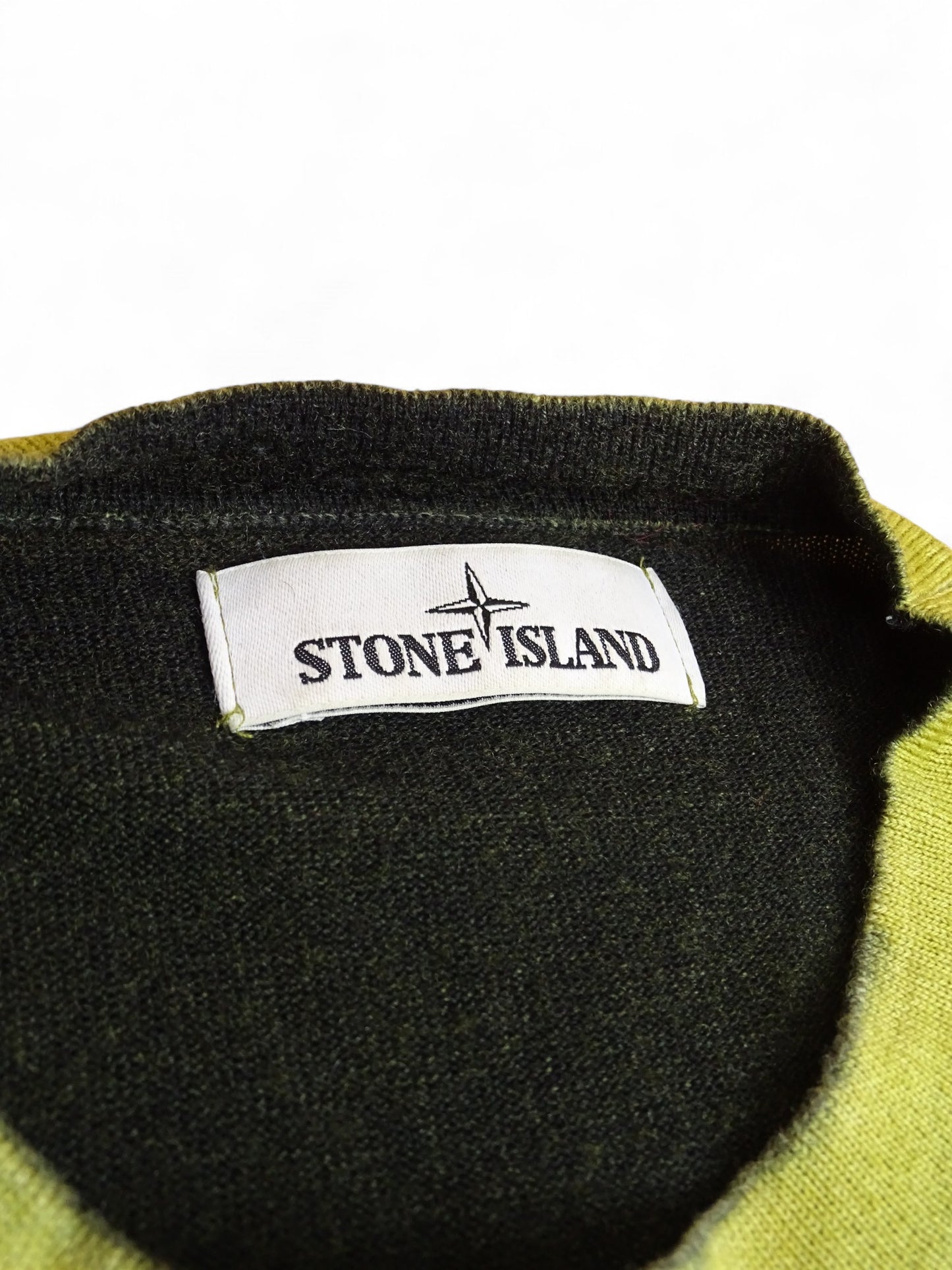 Stone Island Pull 100%Laine Vert S Homme