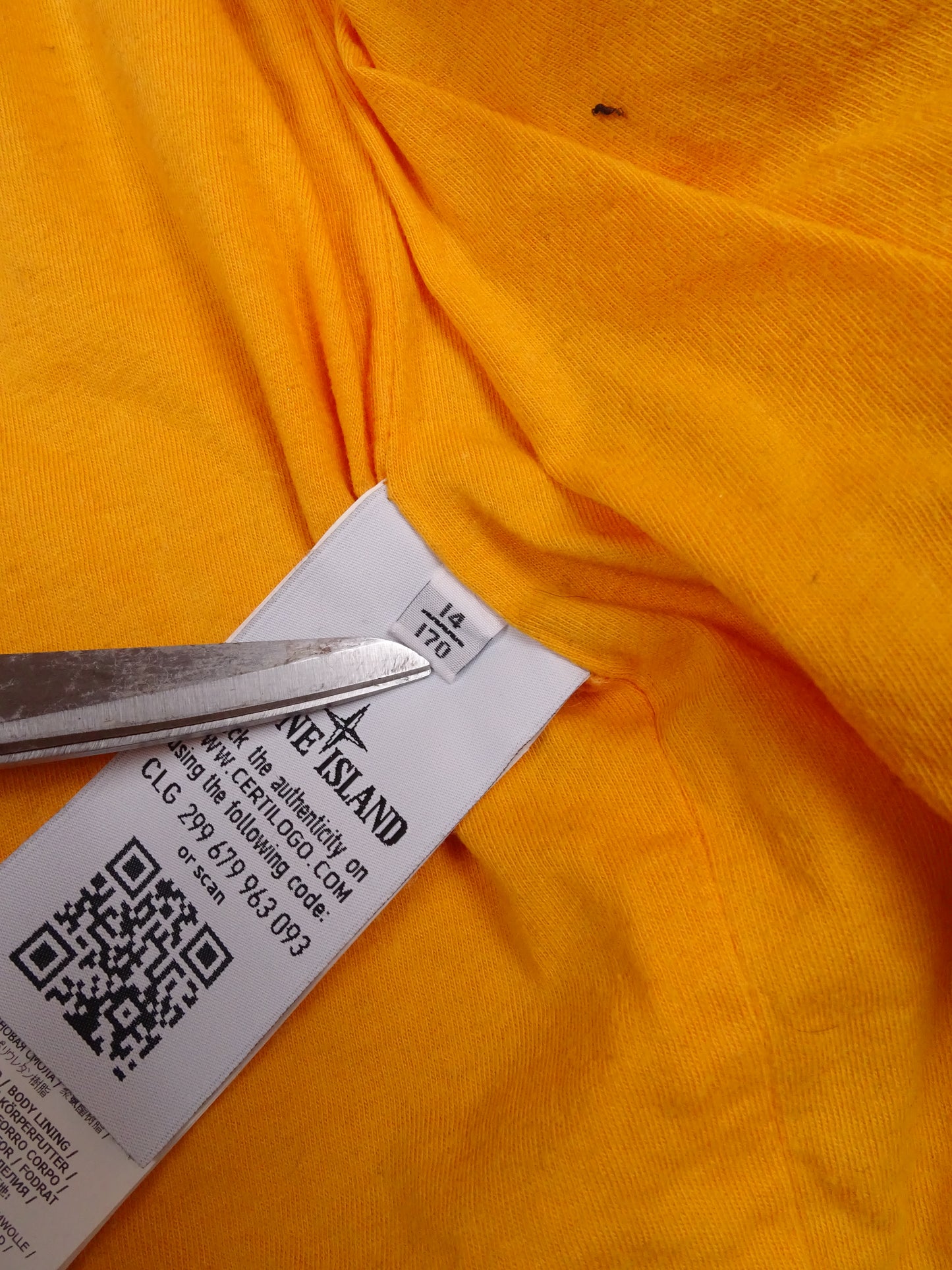 Veste Stone Island Zippé Coupe-Vent XS Orange