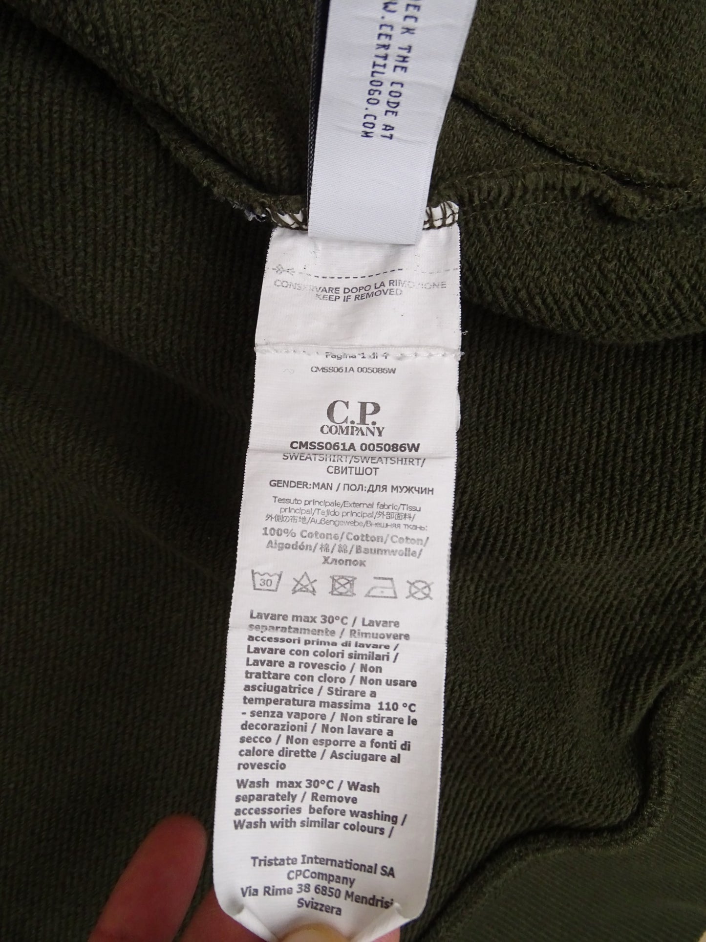 C.P. Company Veste à Fermeture Éclair pour Homme Kaki L