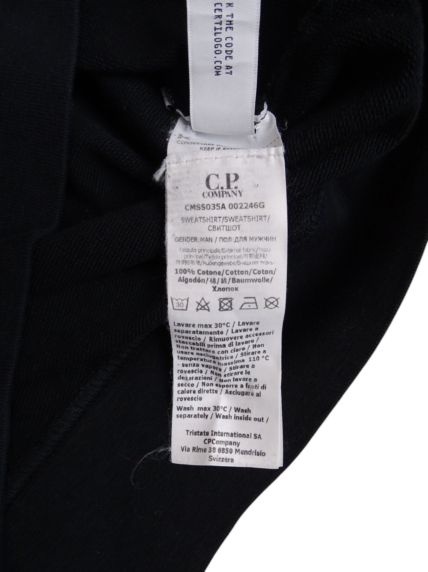 Sweat-shirt noir demi-zip C.P. Company L Homme