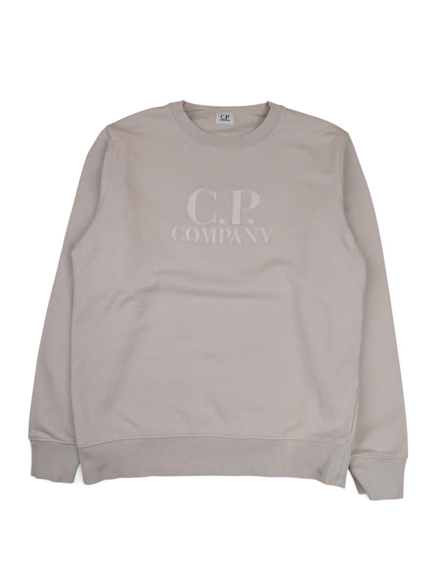 C.P. Company Pull Beige Logo Brodé L Homme
