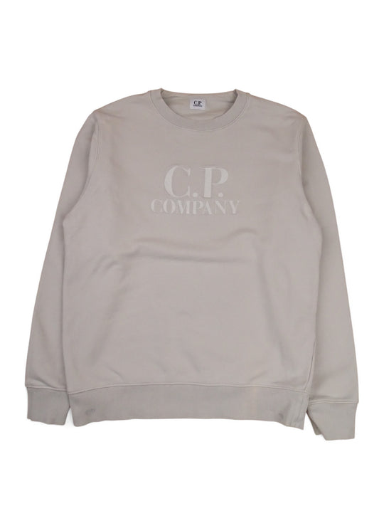 C.P. Company Pull Beige Logo Brodé L Homme