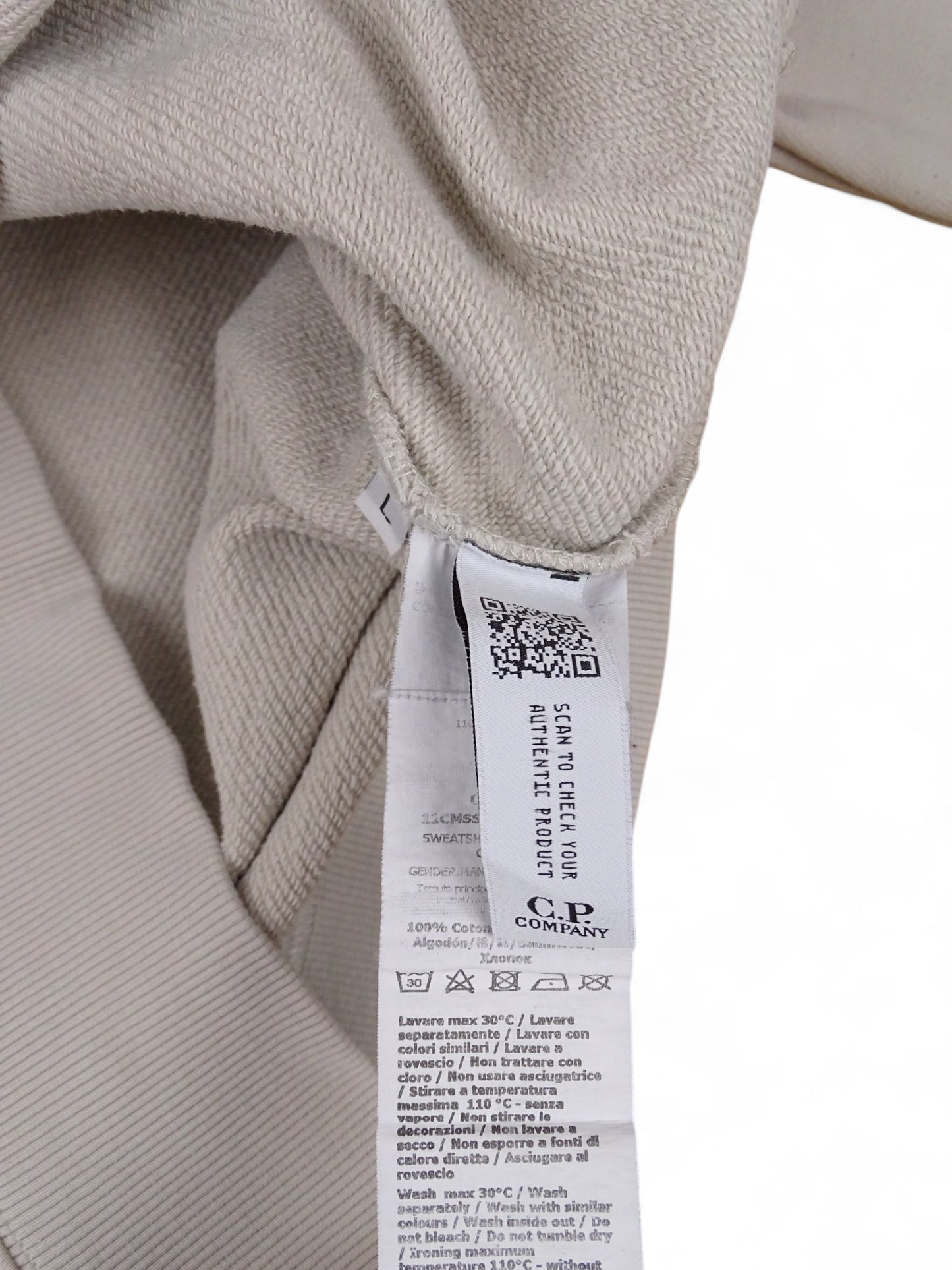 C.P. Company Pull Beige Logo Brodé L Homme