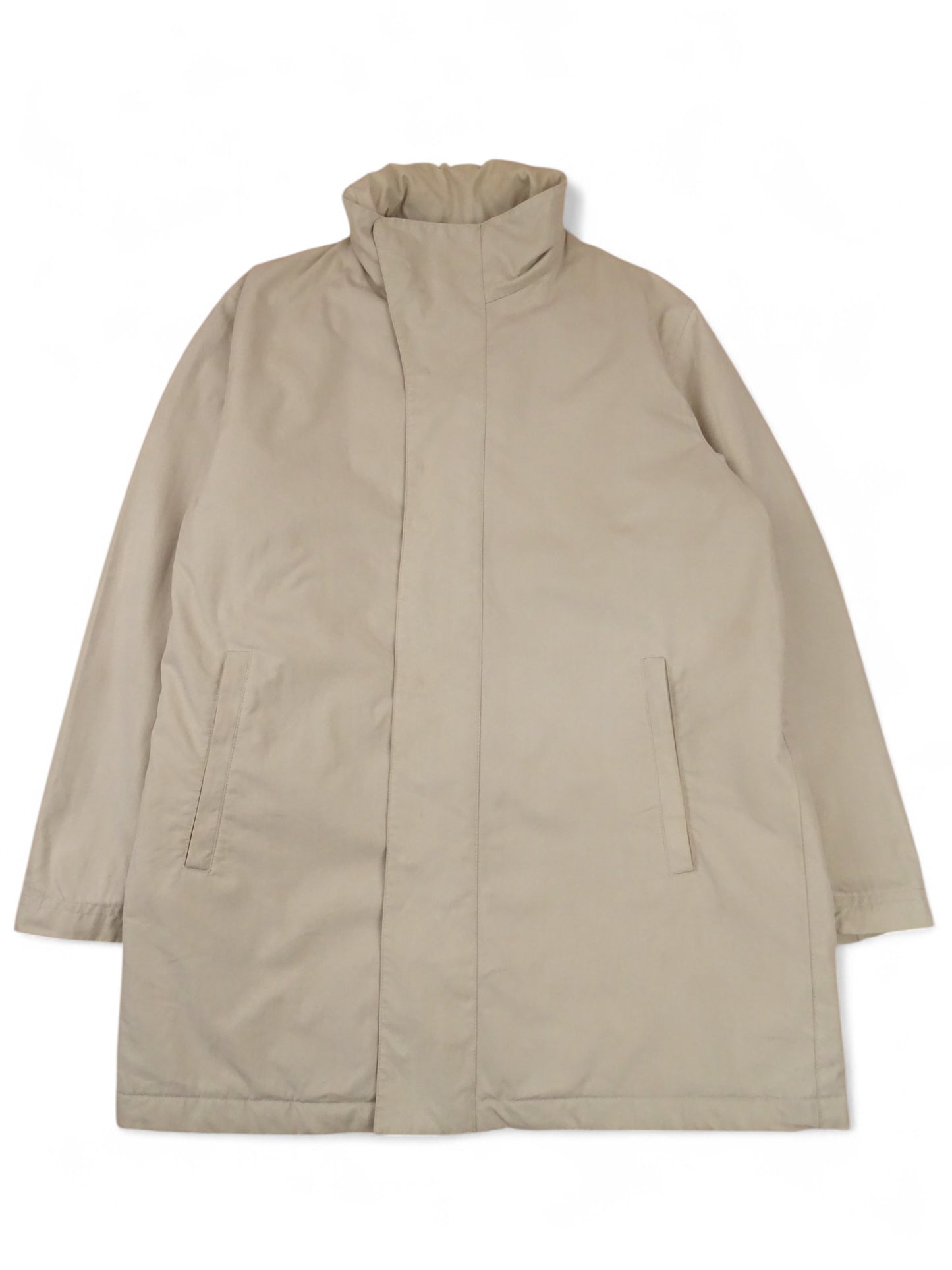 Burberry Manteau Long Coton Rembourré Beige L Homme