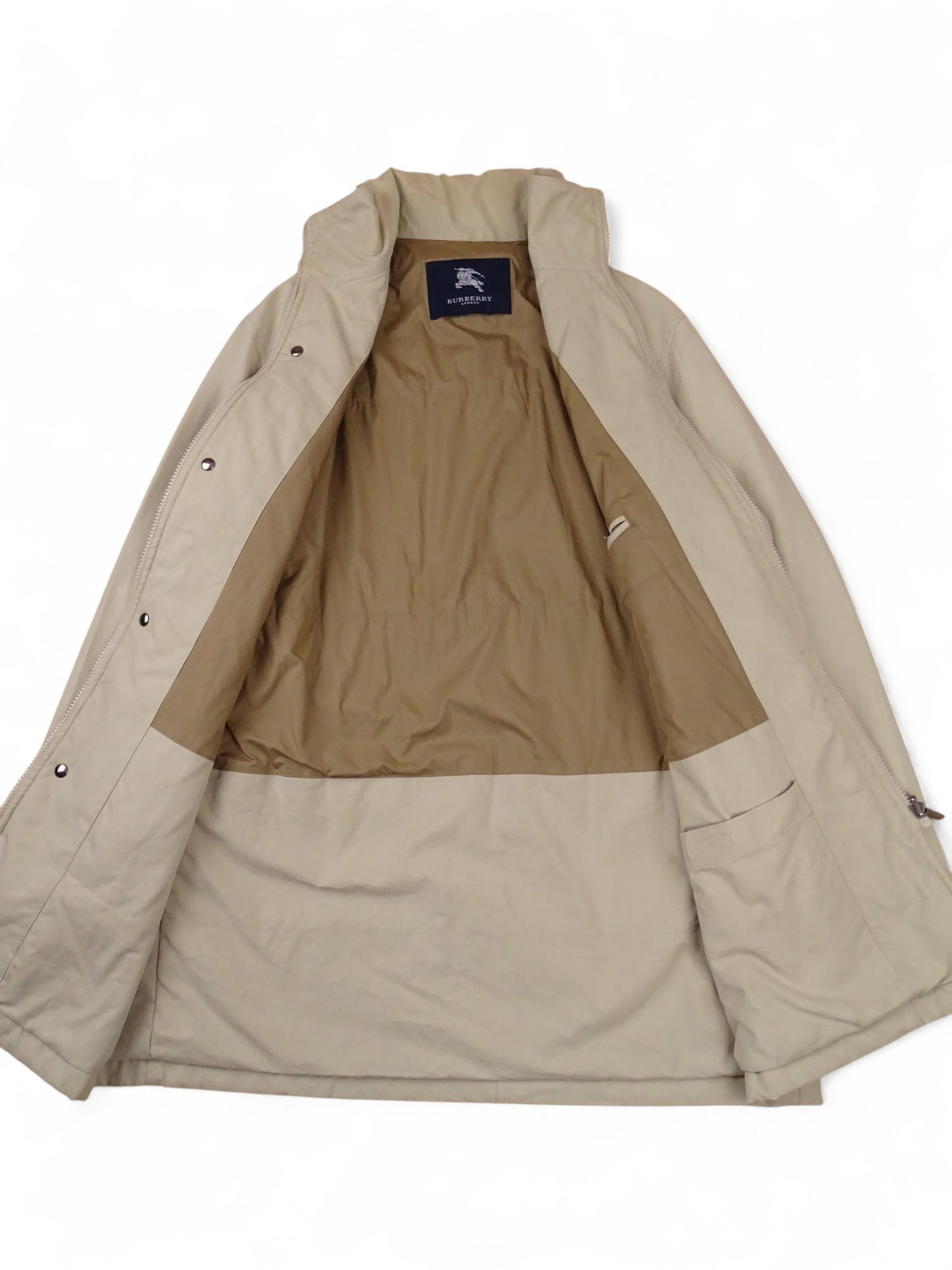 Burberry Manteau Long Coton Rembourré Beige L Homme