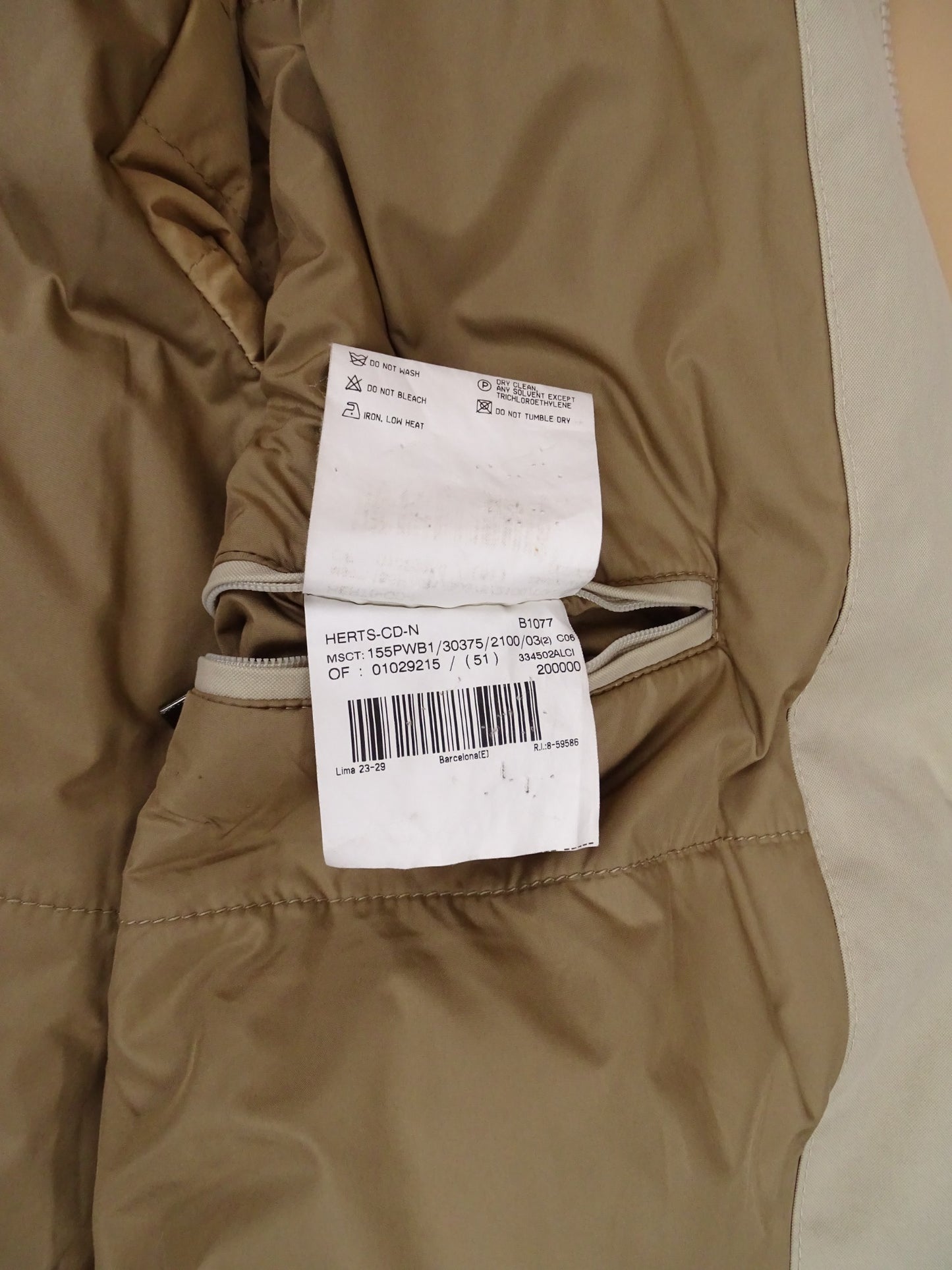 Burberry Manteau Long Coton Rembourré Beige L Homme