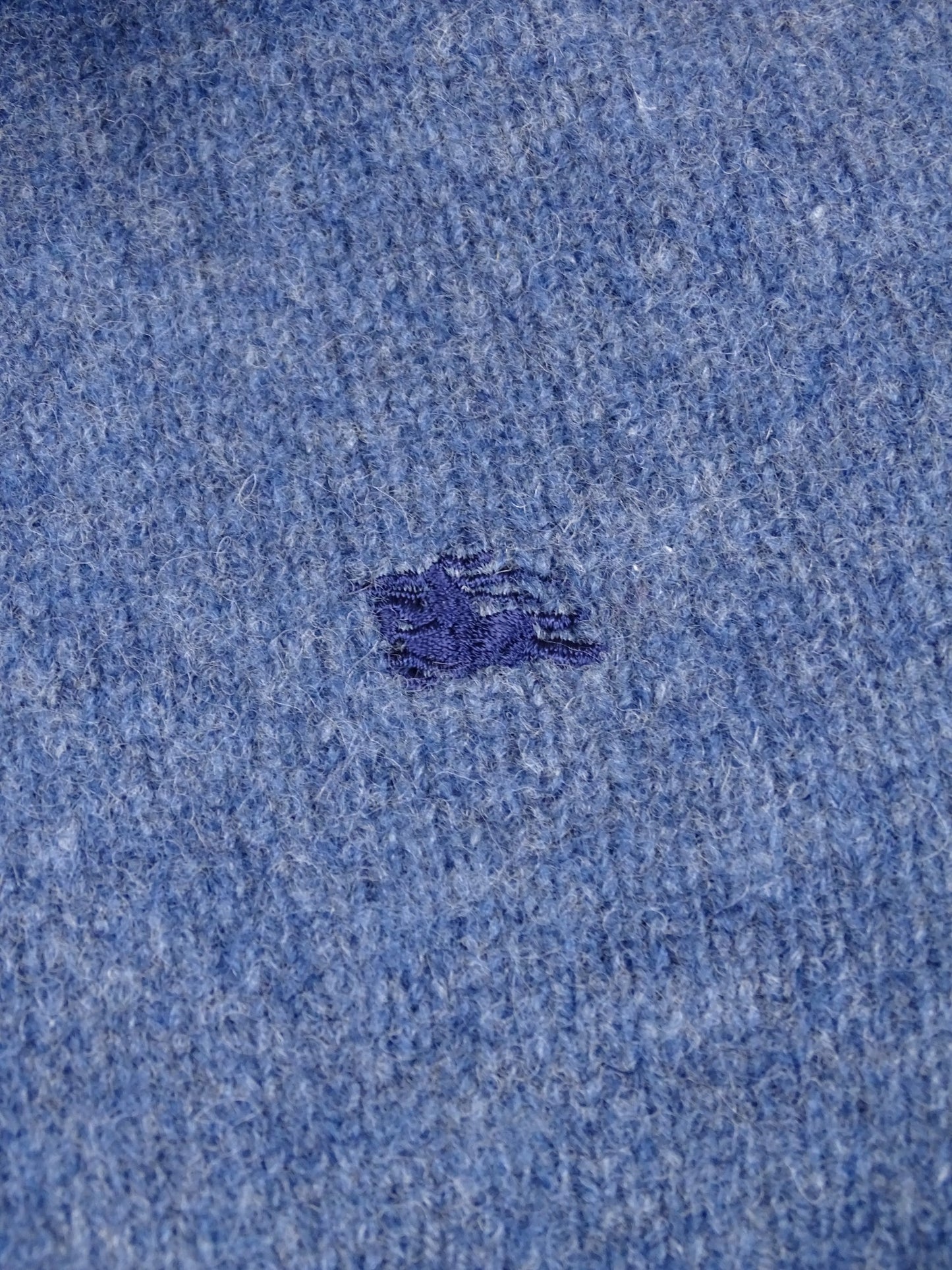 Cardigan Burberry Col Roulé Boutons Bleu M Homme 100% Laine