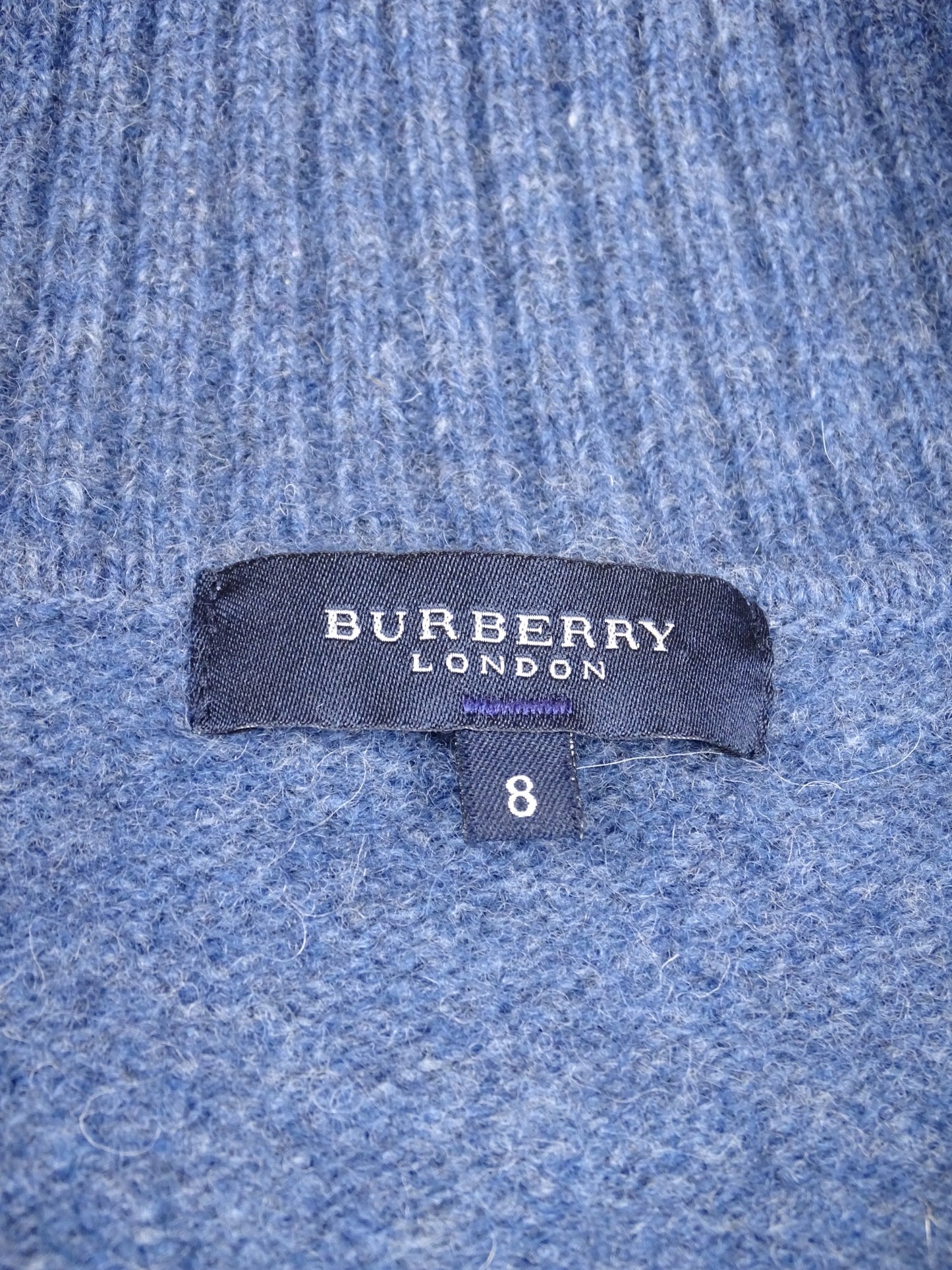 Cardigan Burberry Col Roulé Boutons Bleu M Homme 100% Laine