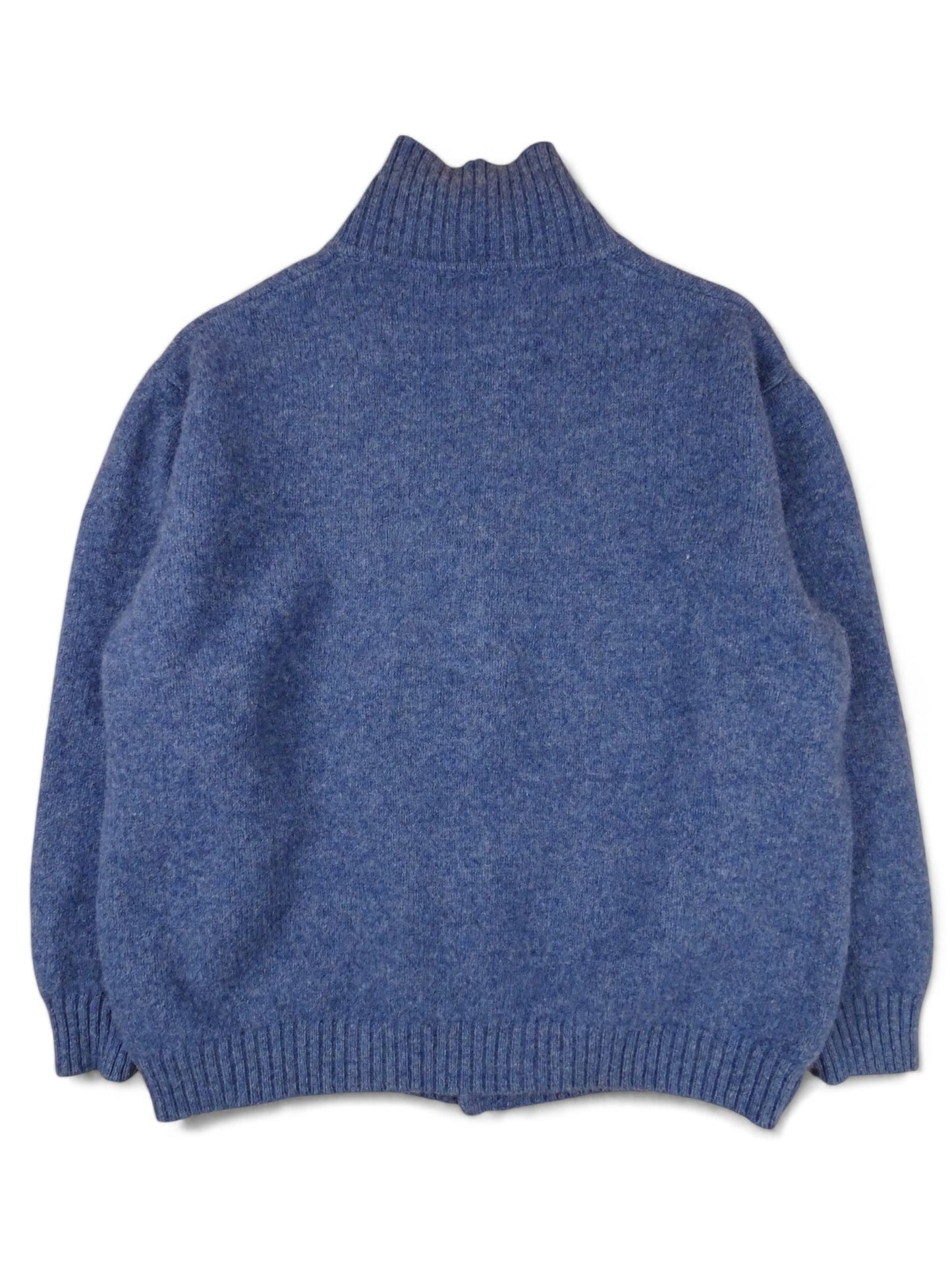 Cardigan Burberry Col Roulé Boutons Bleu M Homme 100% Laine