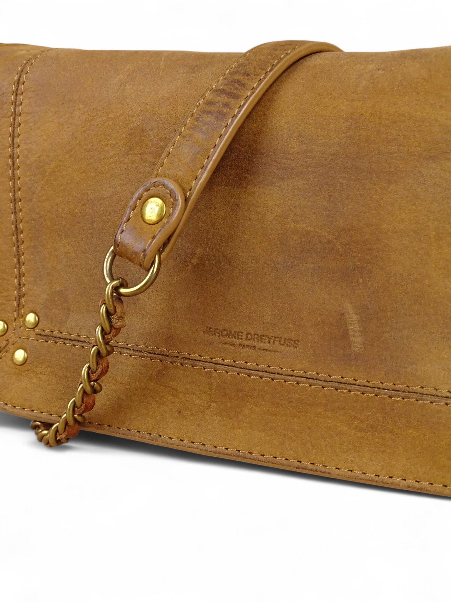 Sac Bandoulière Jérôme Dreyfuss "Bobi" Taille S Beige Cuir