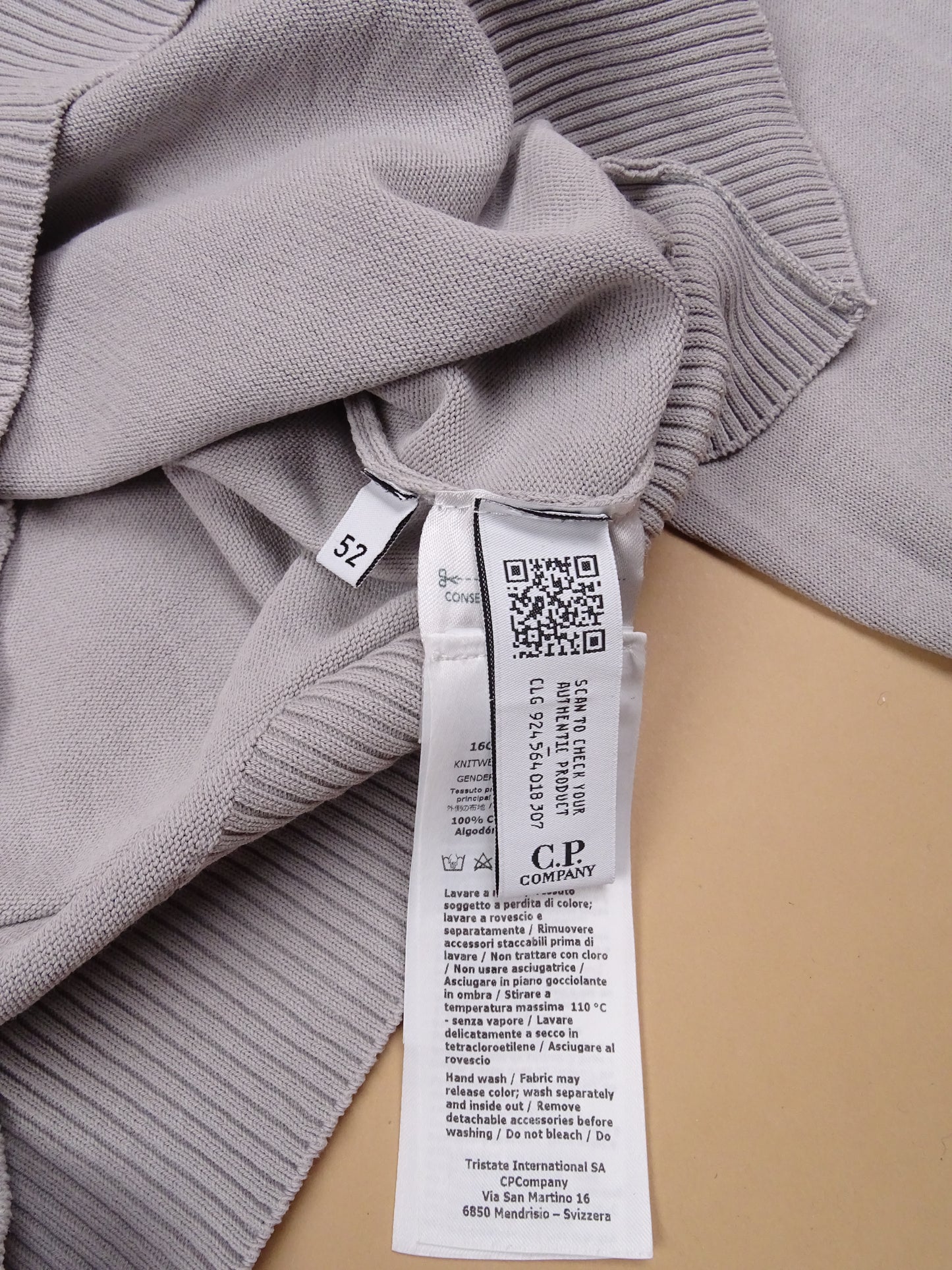 Pull C.P. Company Gris XL 100% Coton