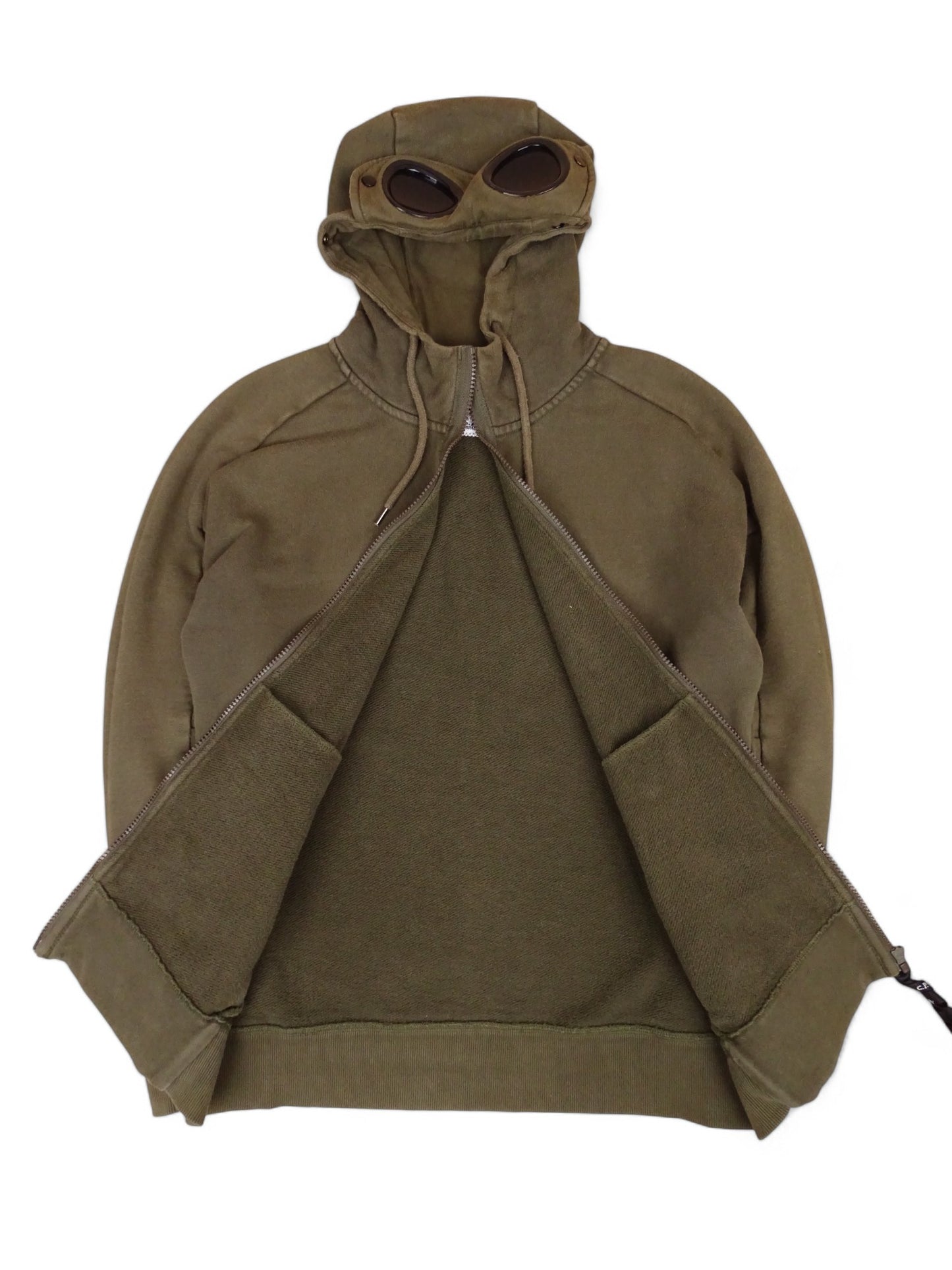 C.P. Company Veste Sweat Zippée Kaki À Lunettes S Homme