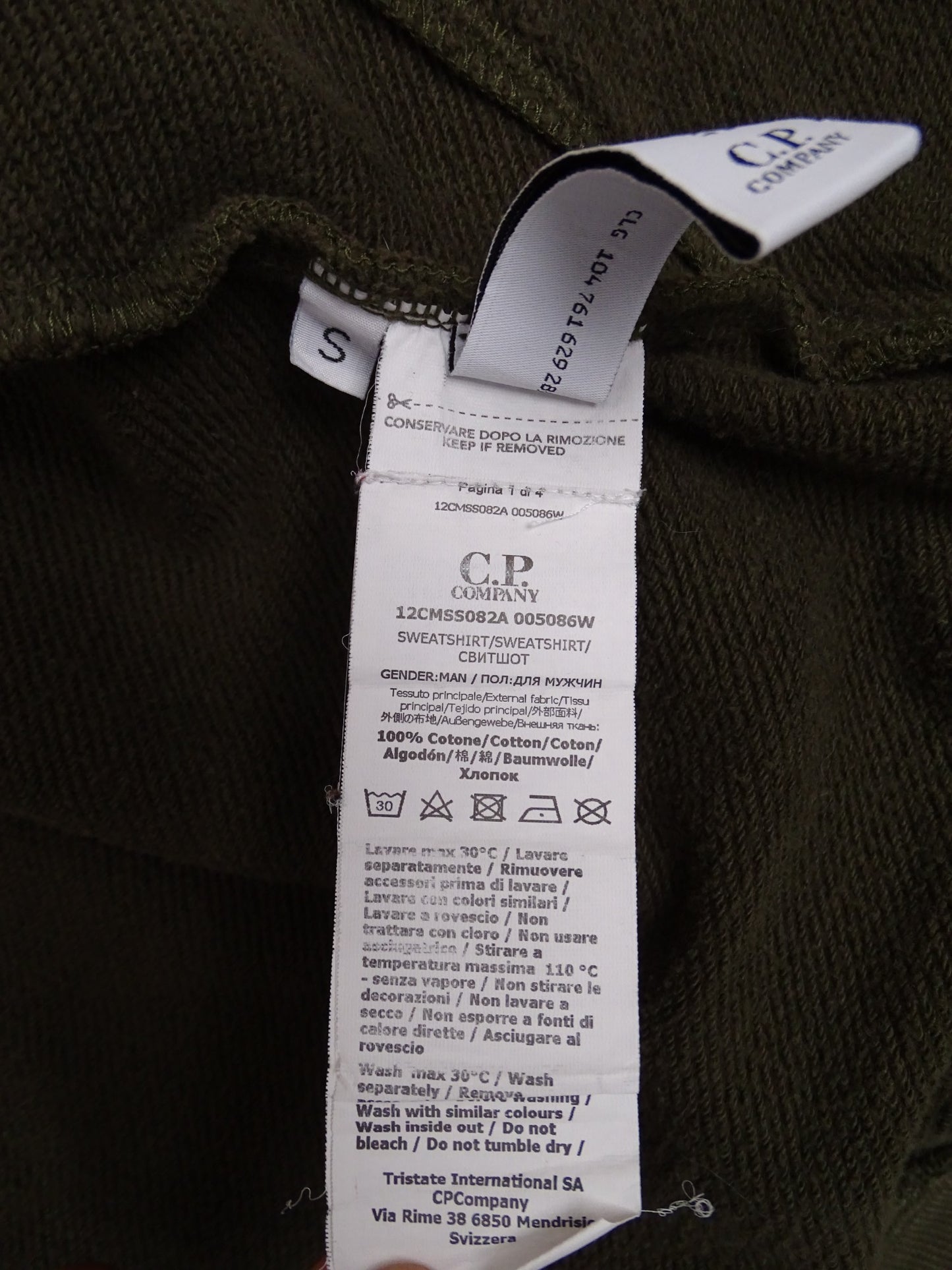 C.P. Company Veste Sweat Zippée Kaki À Lunettes S Homme