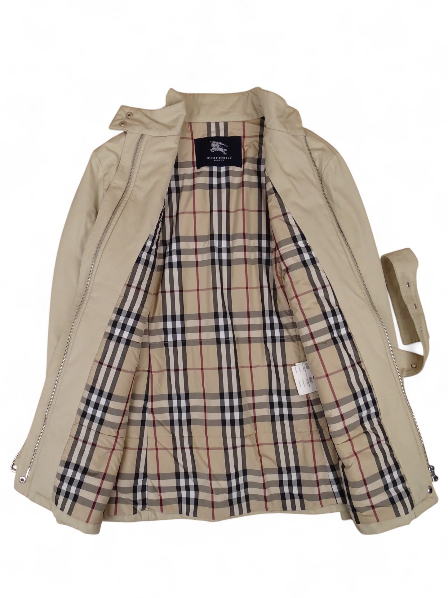 Burberry Trench Ceinture Beige Femme Tartan M femme
