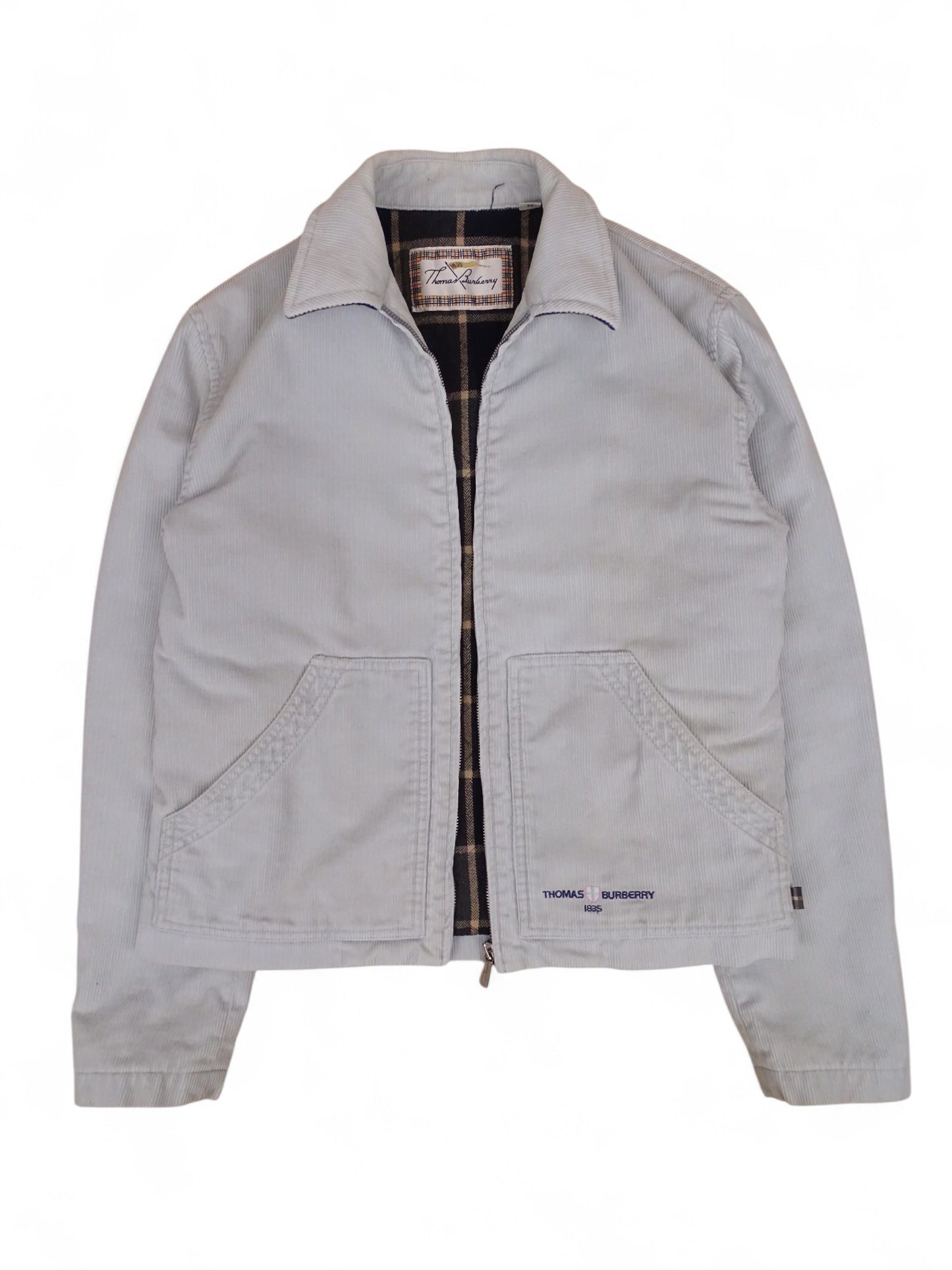 Veste Thomas Burberry Grise M Femme Velour Côtelé