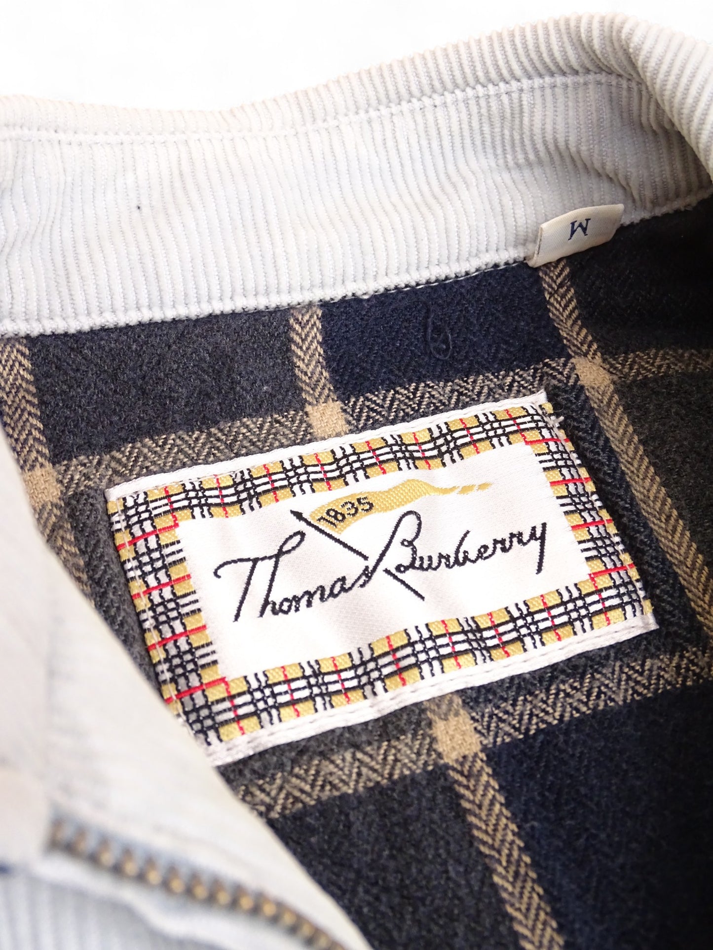 Veste Thomas Burberry Grise M Femme Velour Côtelé