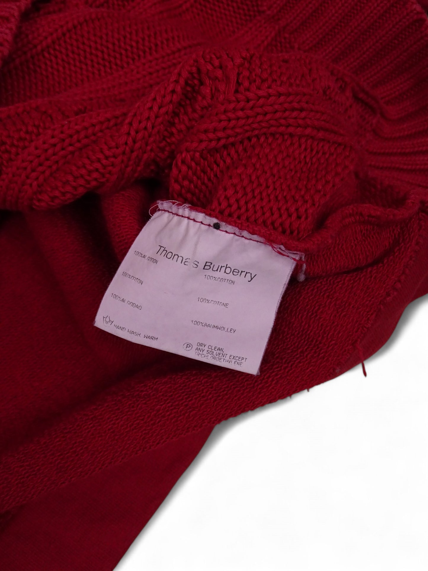 Burberry Gilet Zippé Rouge Torsadé M