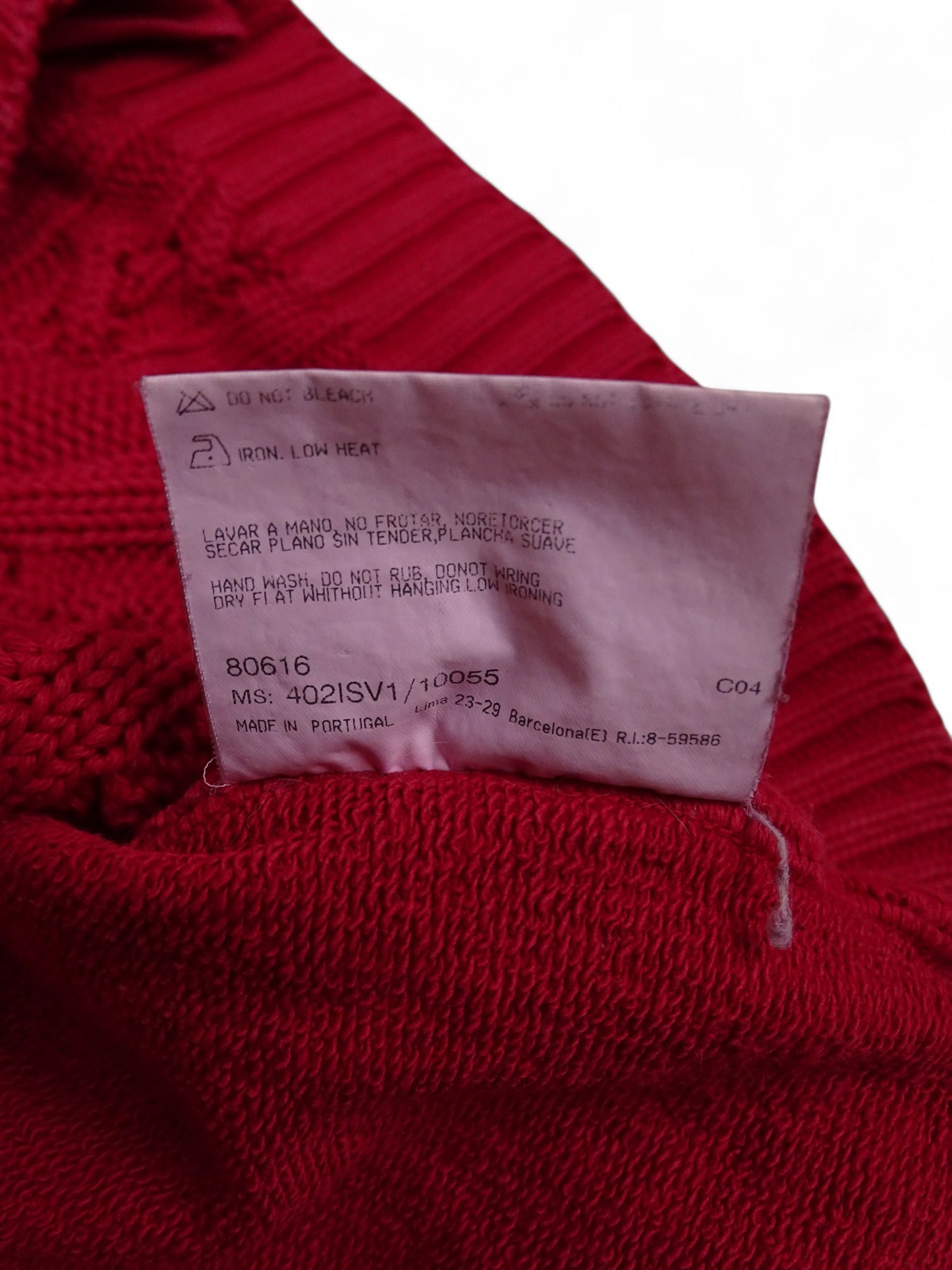 Burberry Gilet Zippé Rouge Torsadé M