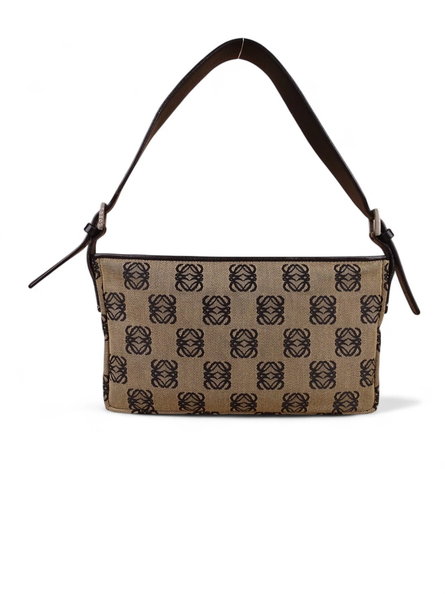 Loewe Sac Porté Épaule Anagram Toile Beige/Marron