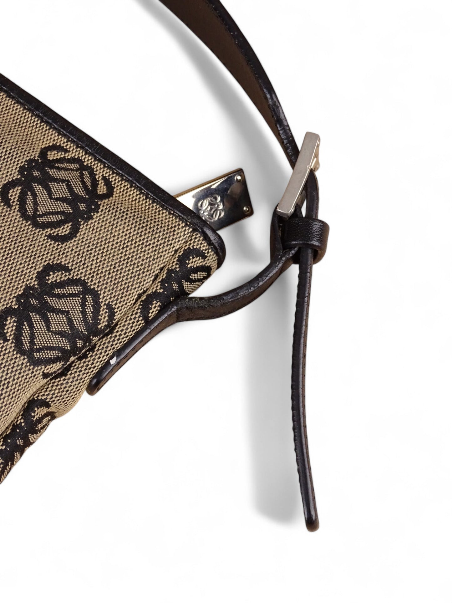 Loewe Sac Porté Épaule Anagram Toile Beige/Marron