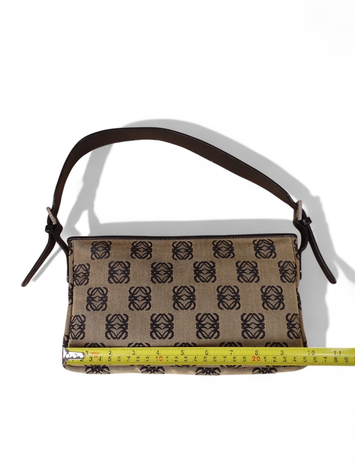 Loewe Sac Porté Épaule Anagram Toile Beige/Marron