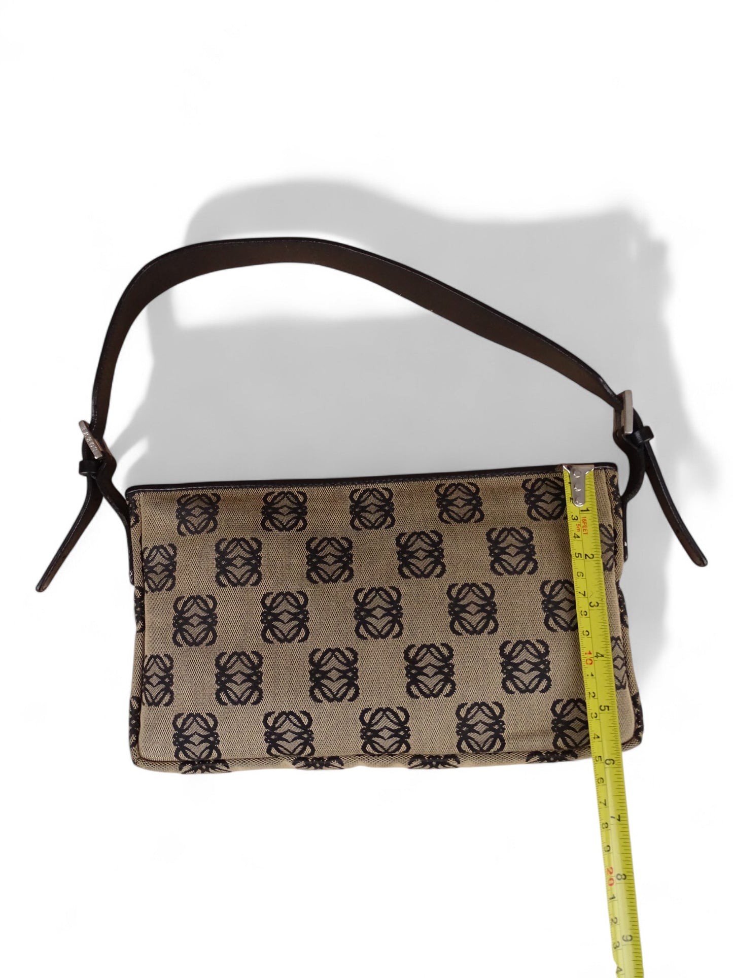 Loewe Sac Porté Épaule Anagram Toile Beige/Marron