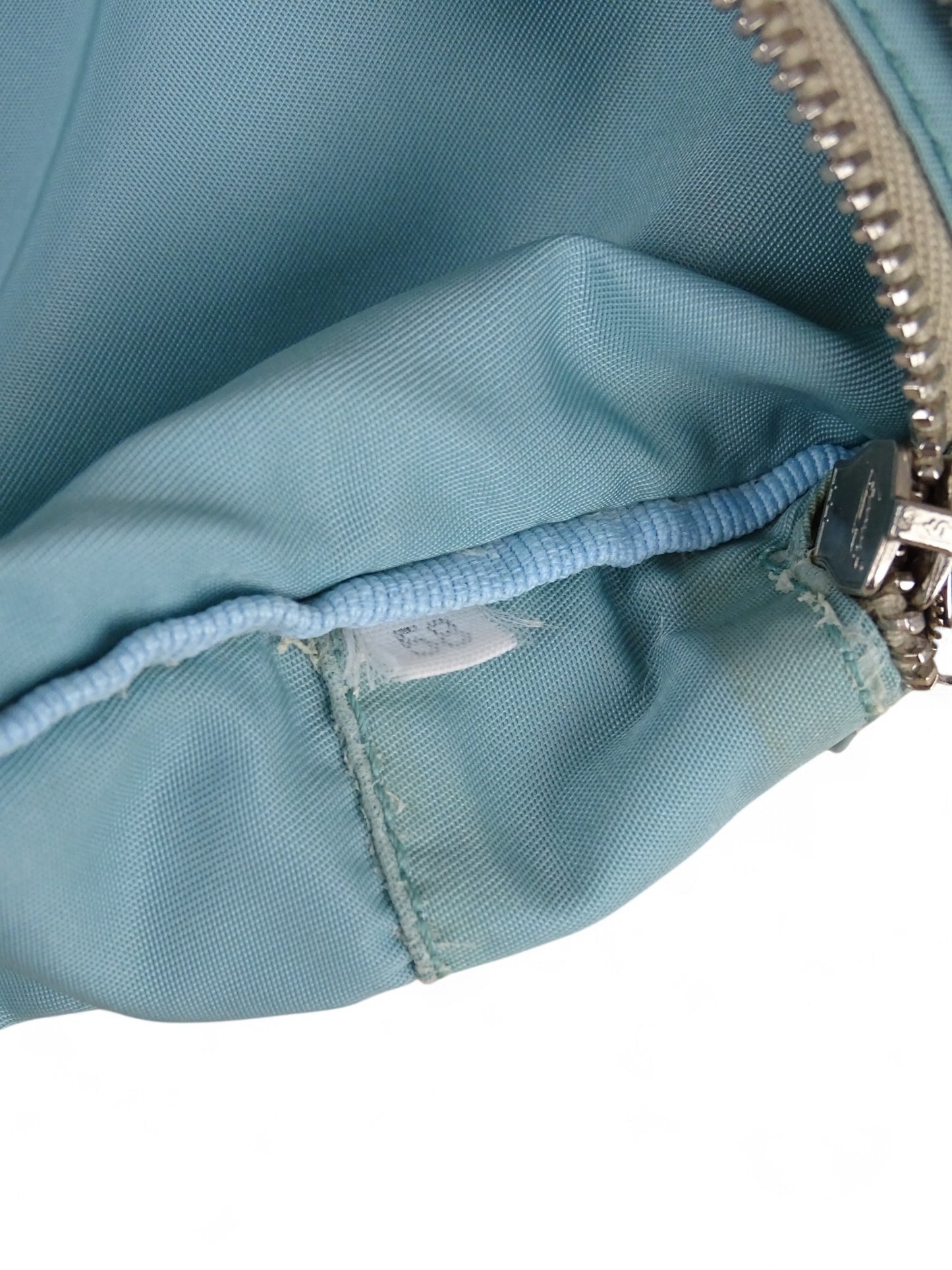 Prada Sac Porté Épaule Toile Turquoise